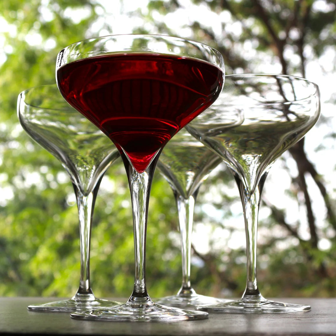 Vintage Martini Glasses - Set of 4 Elegant Clear Cocktail Glasses