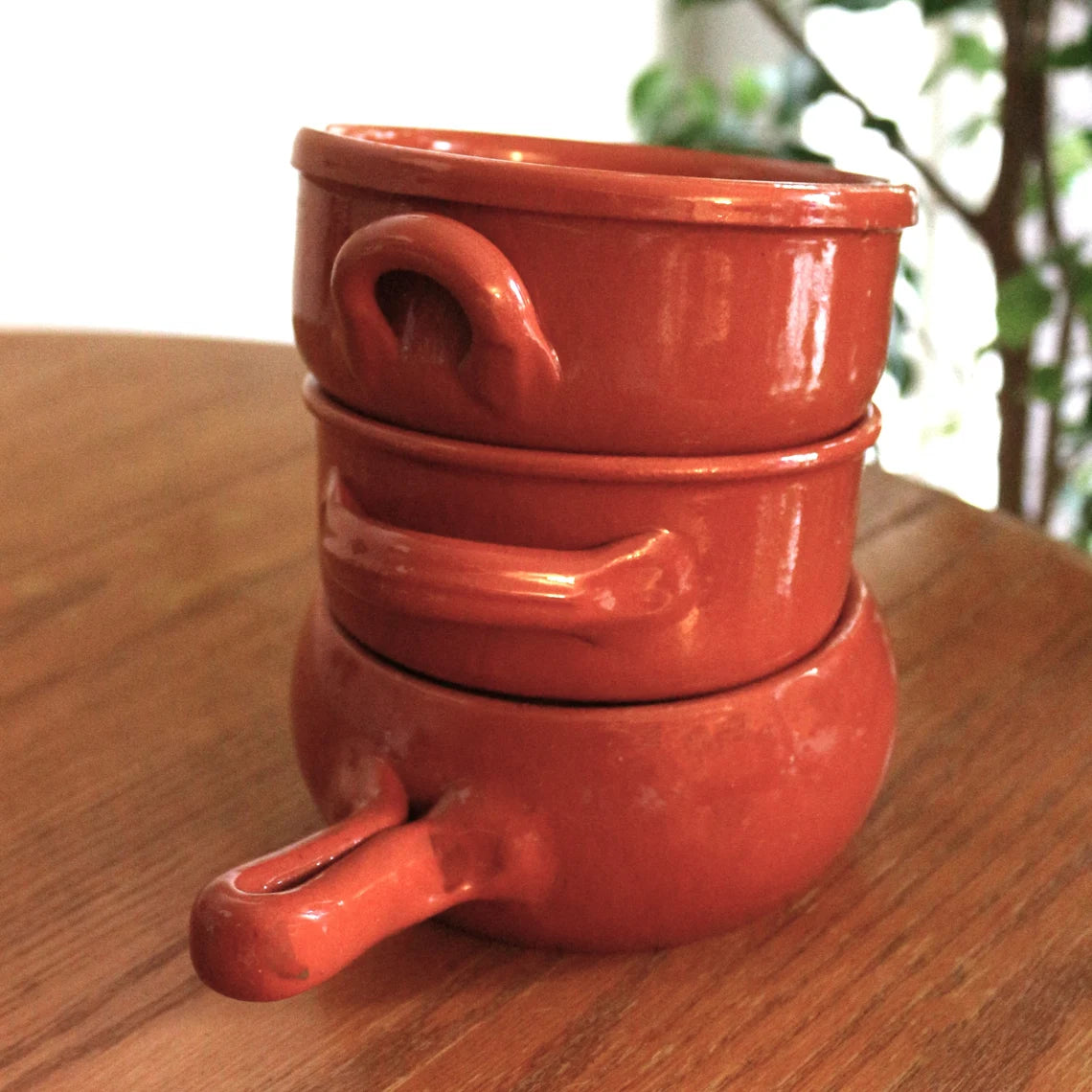 Vintage De Silva Casserole Bowls: Italian Ceramic Bakeware Set of 3, Brown Oven-Proof Dishes