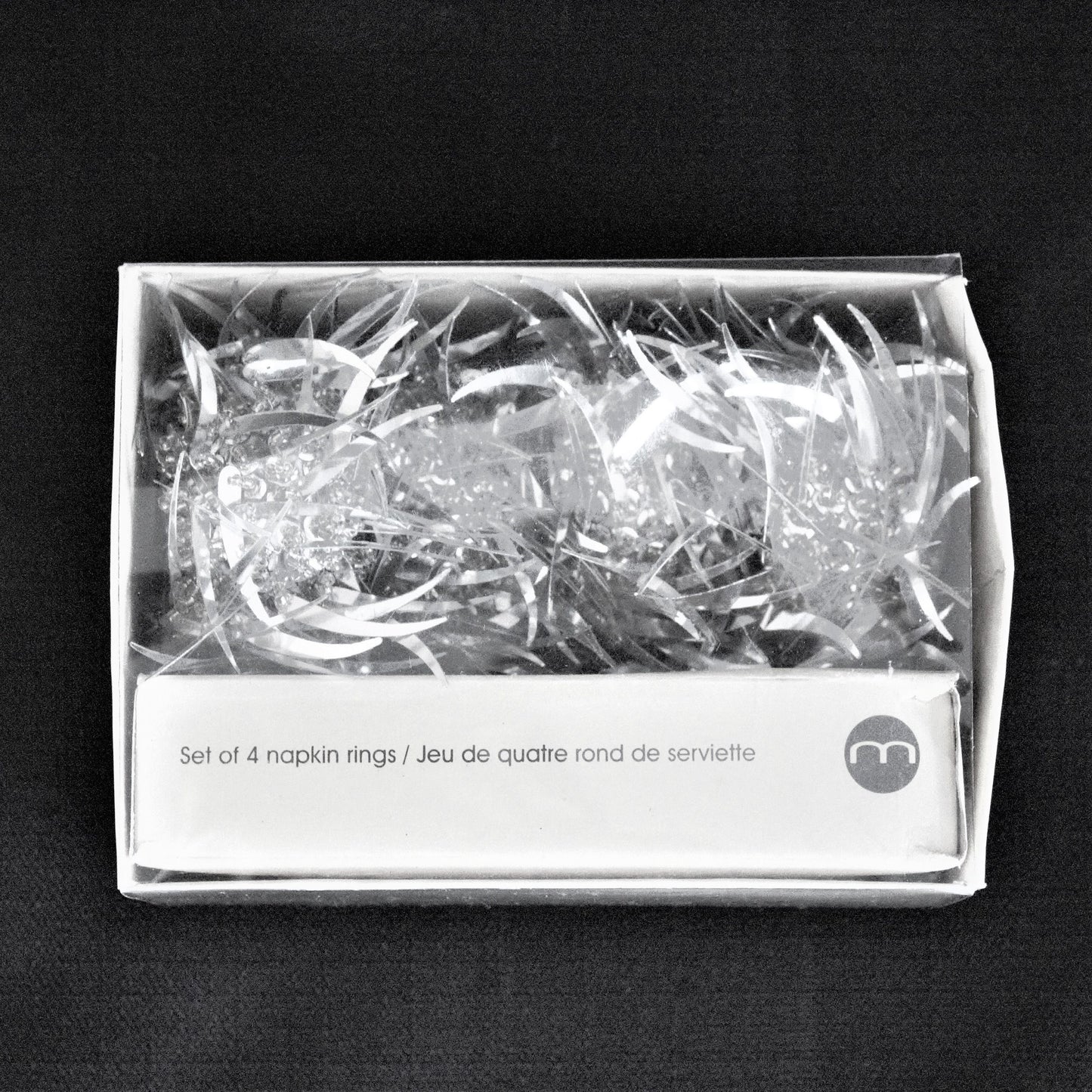 Vintage Silver Beaded Napkin Rings: Glittery Table Decor, Set of 4