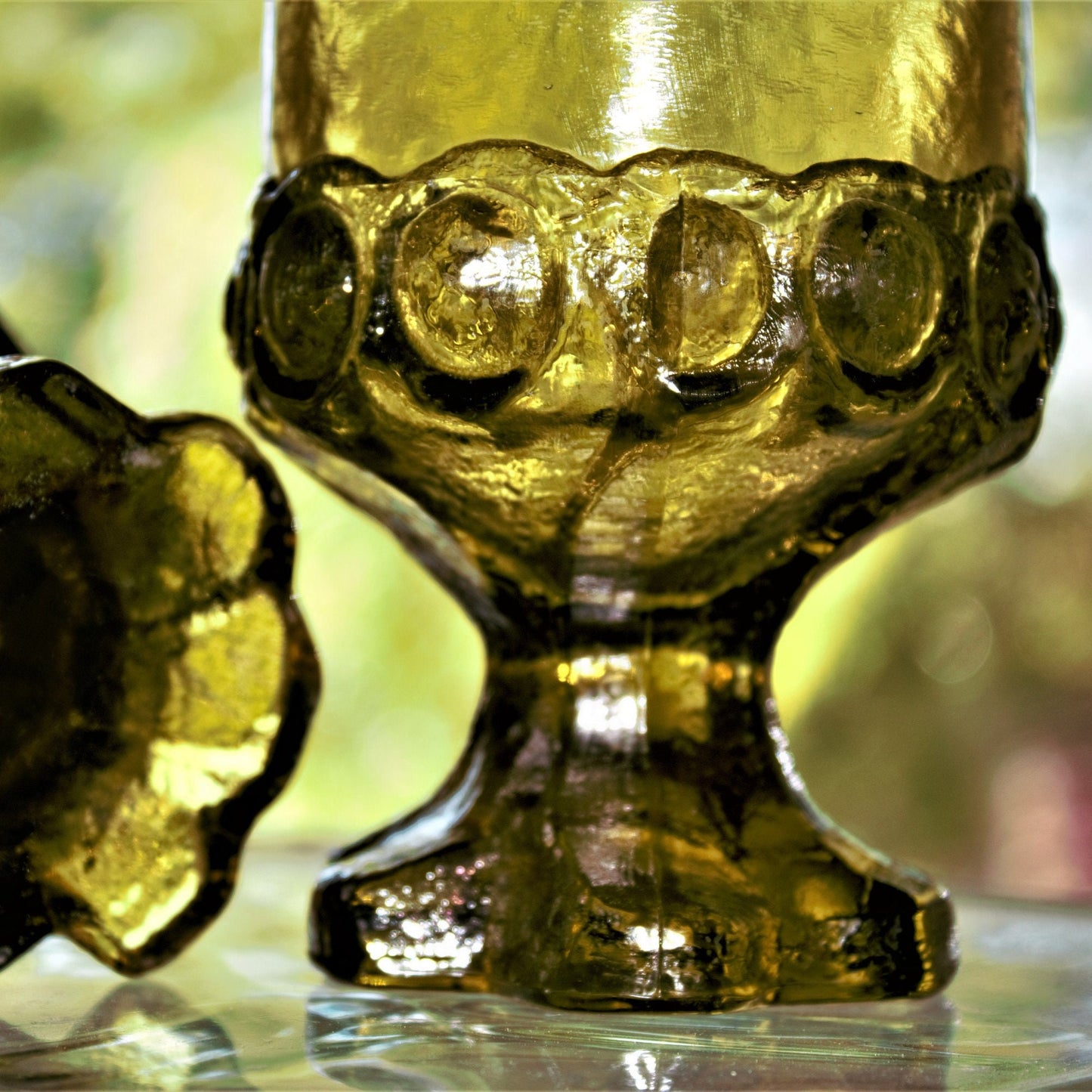 Vintage Tiffin Franciscan Madiera Green Goblets - Set of 2