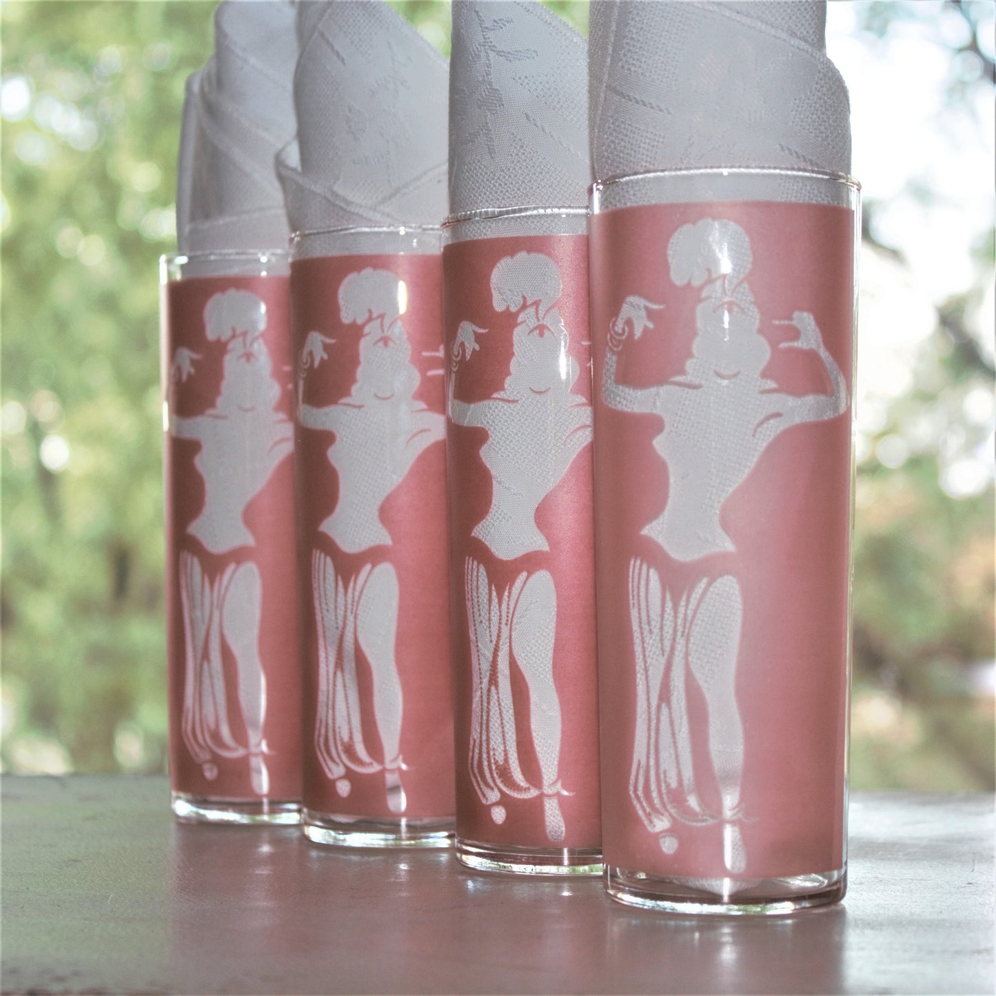 Vintage Frosted Cowgirl Glasses: Rodeo Western Tumblers, Set of 3