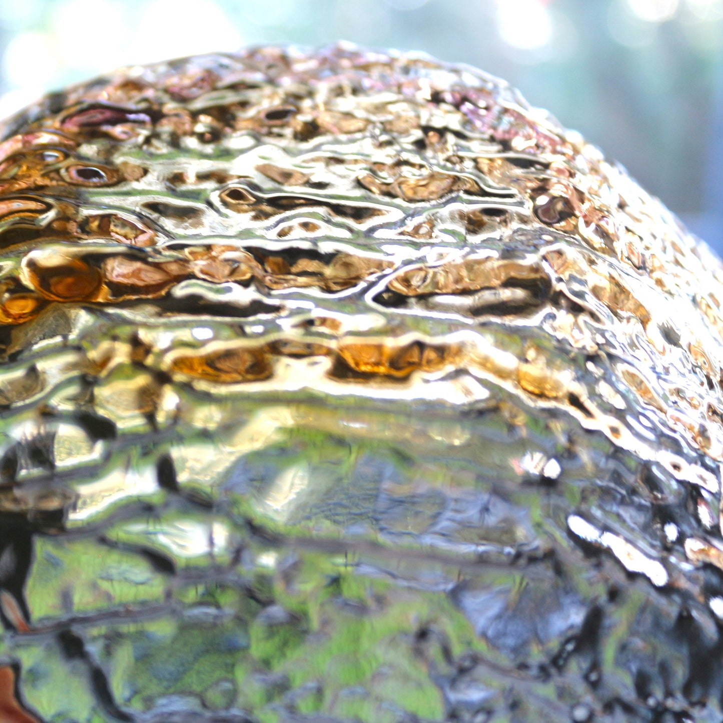 Iridescent Glass Dessert Bowls - Gold Patterned Square Bowls, Set of 4