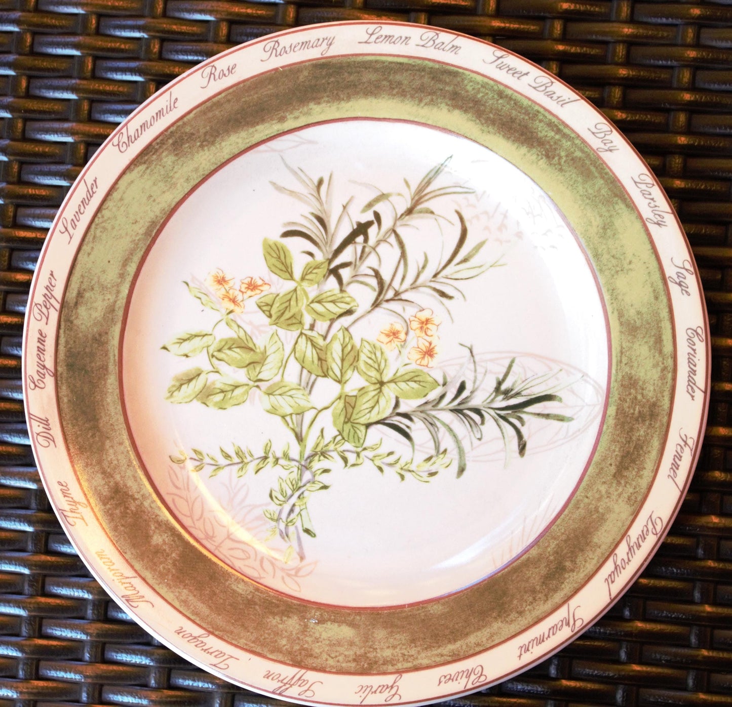 Herb Salad Plates - Set of 4 American Atelier Botanical Plates