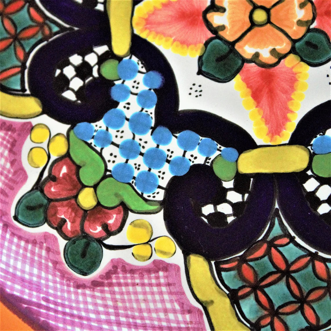 Hand-Painted Talavera Plate: Mexican Ceramic Octagonal Serving Platter