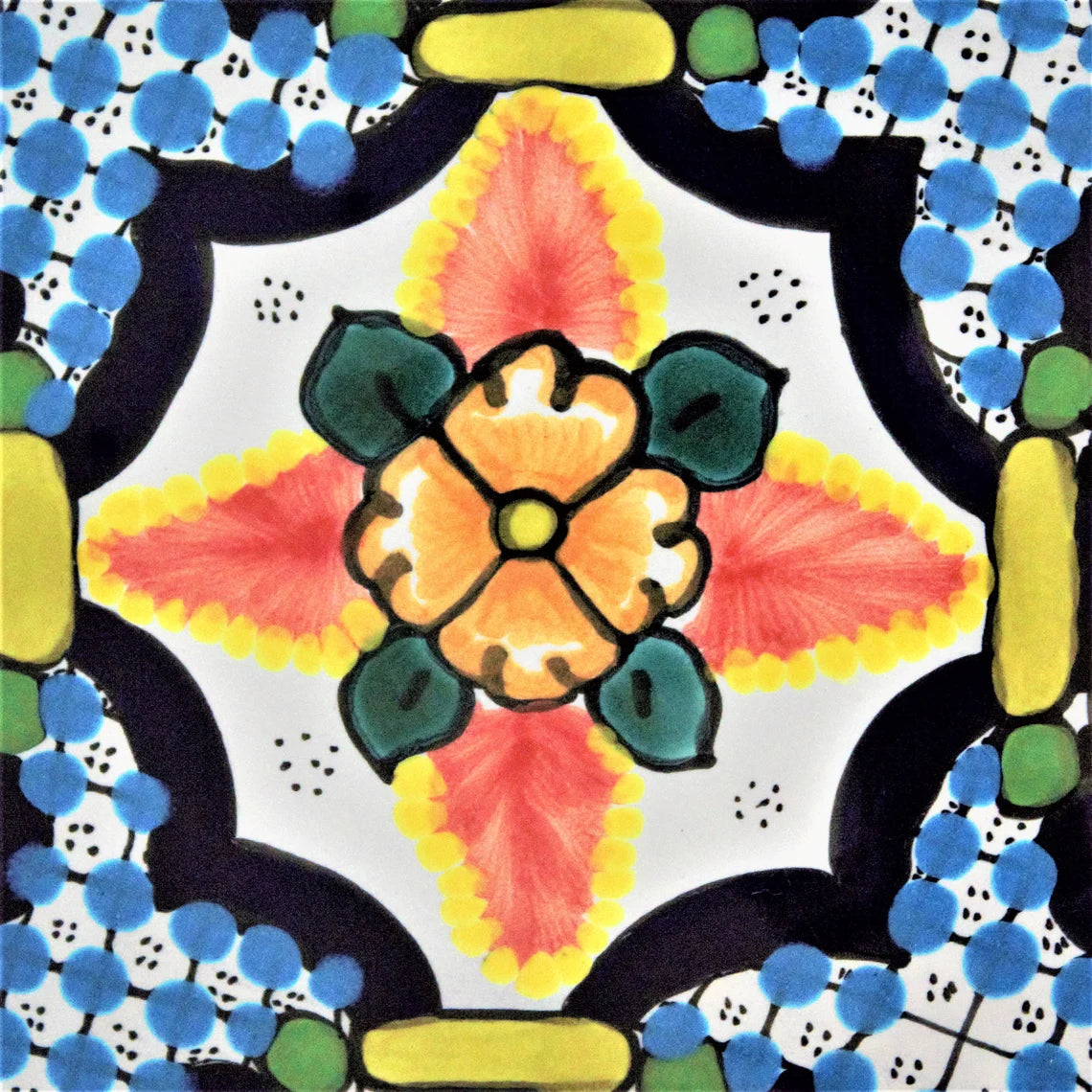 Hand-Painted Talavera Plate: Mexican Ceramic Octagonal Serving Platter