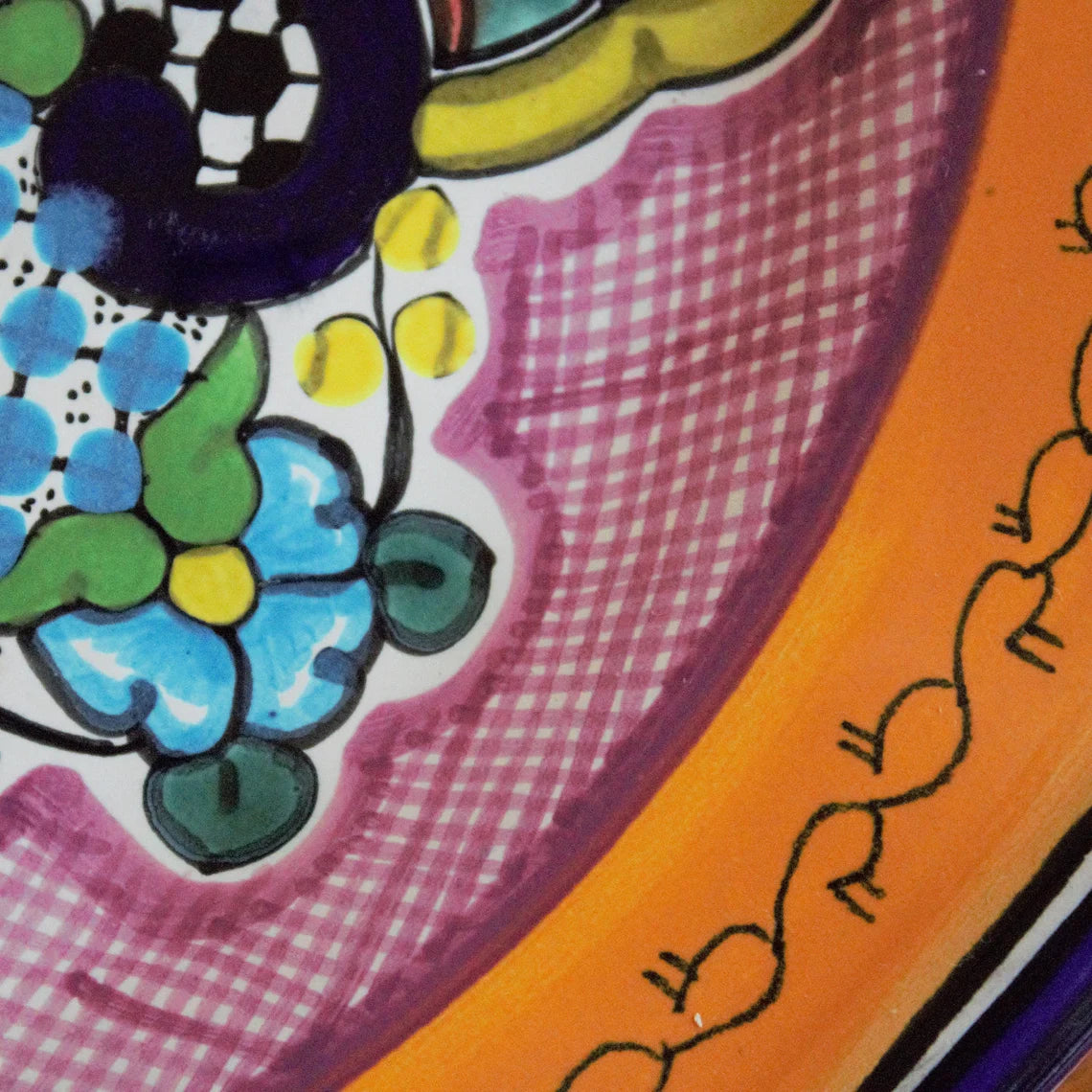 Hand-Painted Talavera Plate: Mexican Ceramic Octagonal Serving Platter
