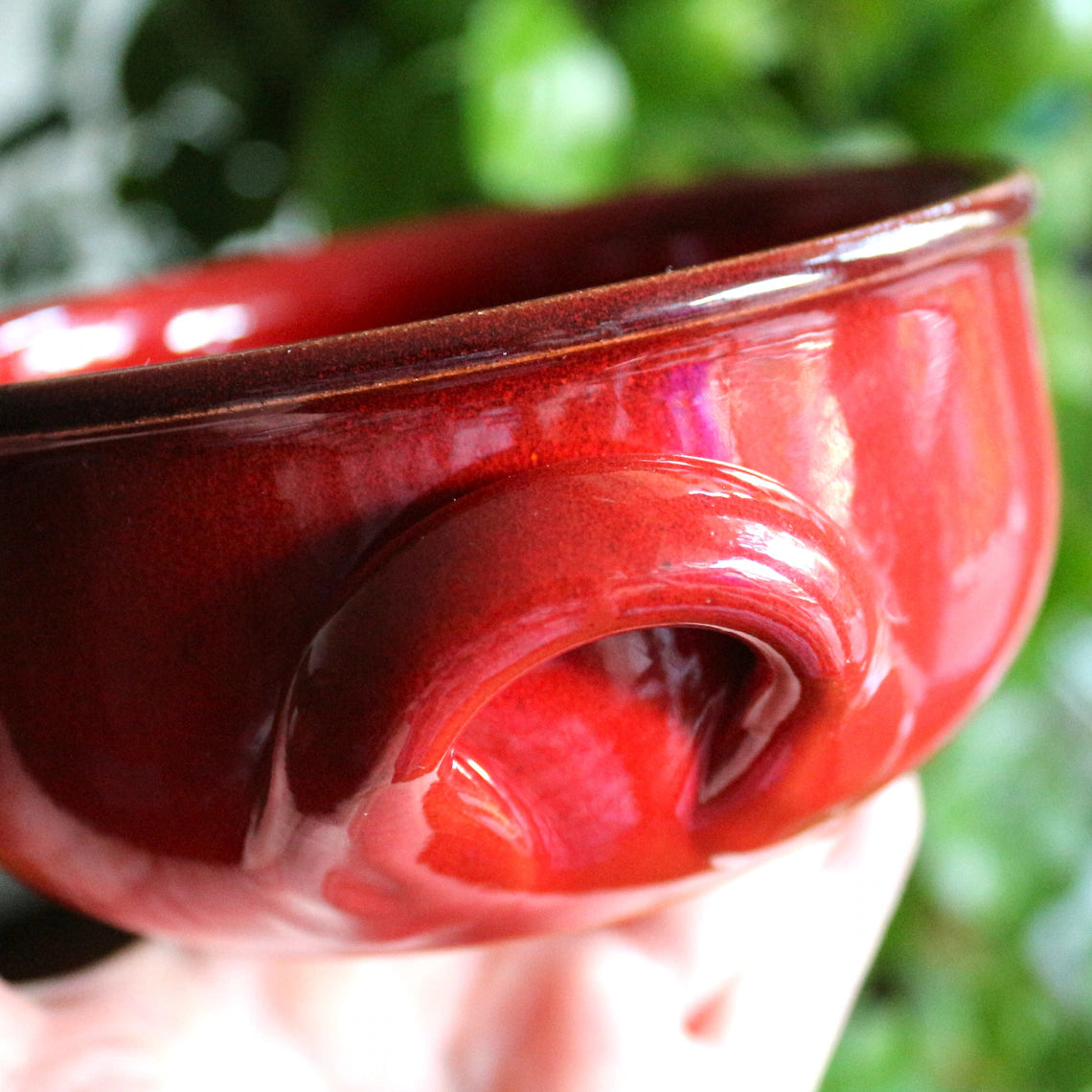 Italian Ceramic Casserole Bowls - Set of 2 Red Ovenproof Soup Crocks