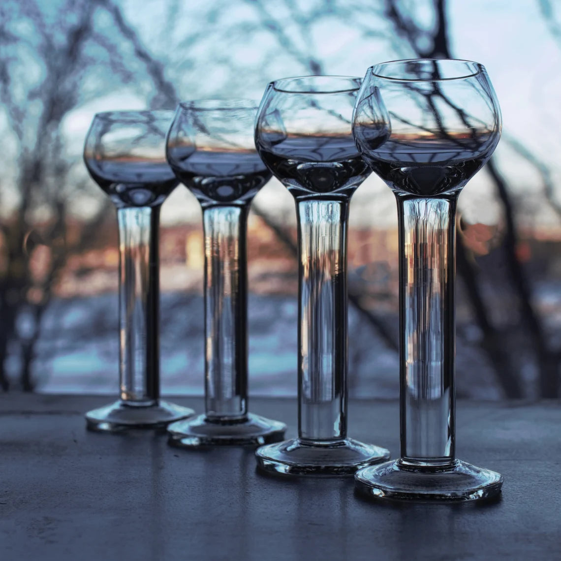 Tall Shot Glasses - Set of 4 - Unique Liqueur Sipping Glasses