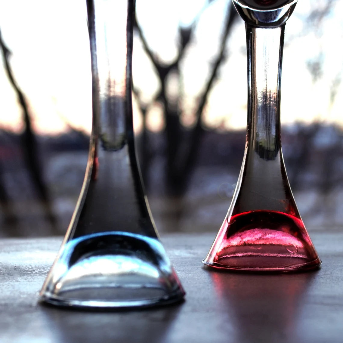 Unique Martini Glasses, 2Pc Pink and Blue Cocktail Glass, Unique Glassware, Stylish Cocktail Glass, Pink & Blue Stemware, Handmade Glass Set