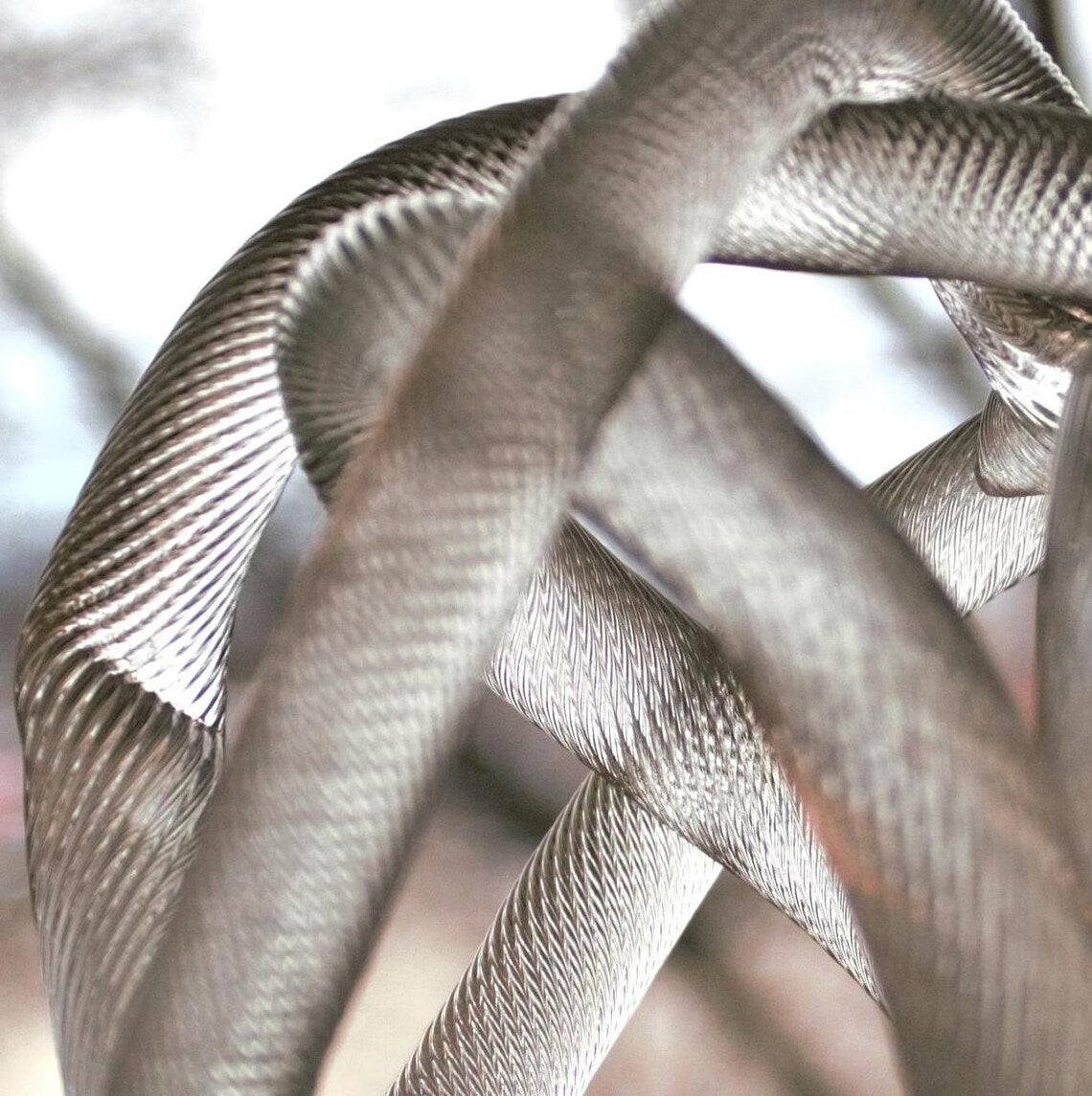 Hand-Blown Clear Art Glass Knot Sculpture