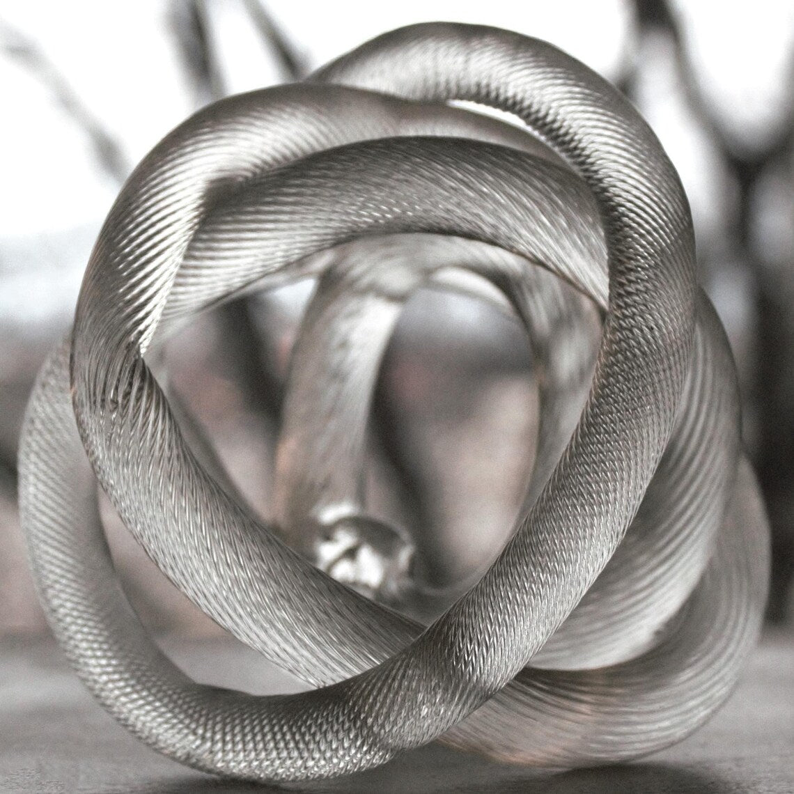 Hand-Blown Clear Art Glass Knot Sculpture