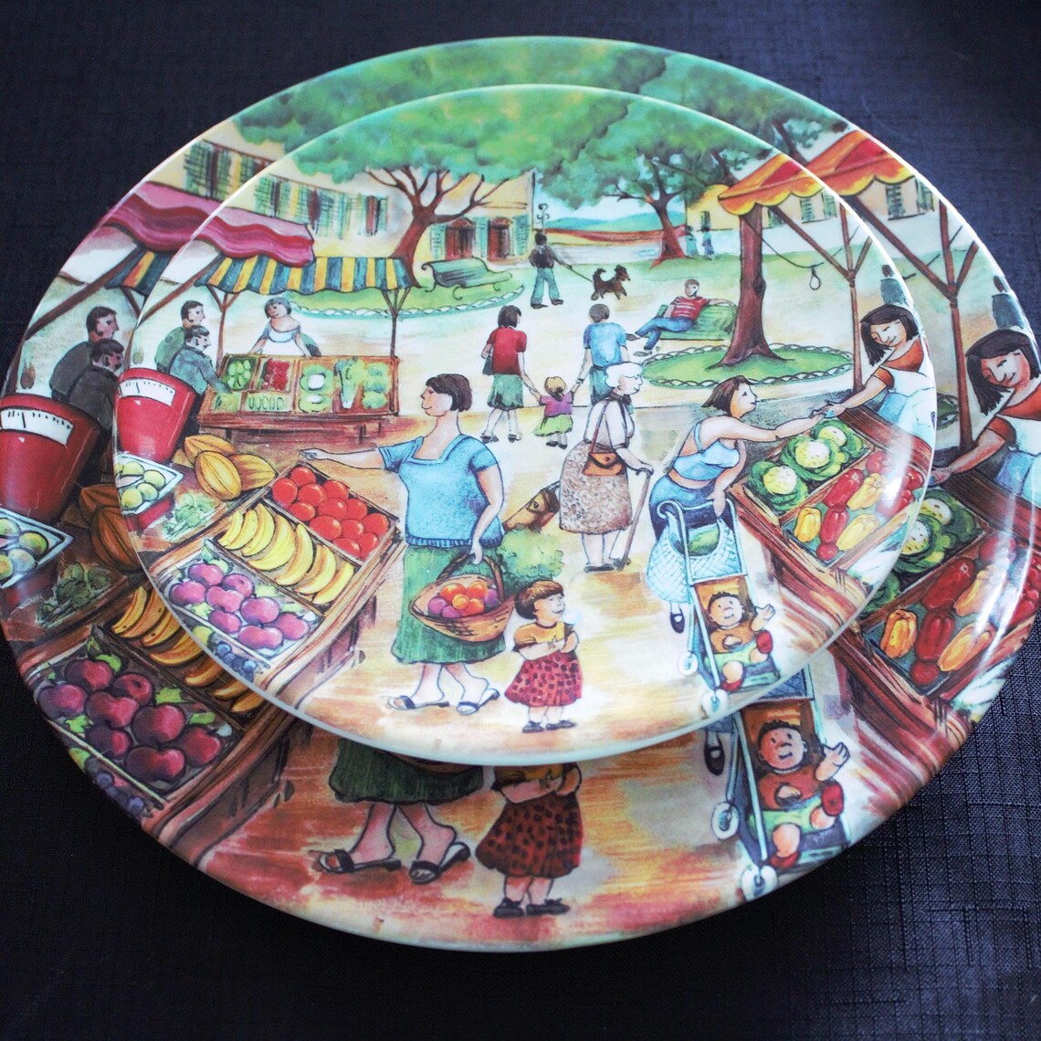 Italian Plates, 4 Brunelli Plates, Made in Italy Plates, Italian Appetizer Plates, Assorted Italian Plates, Unique Home Decor