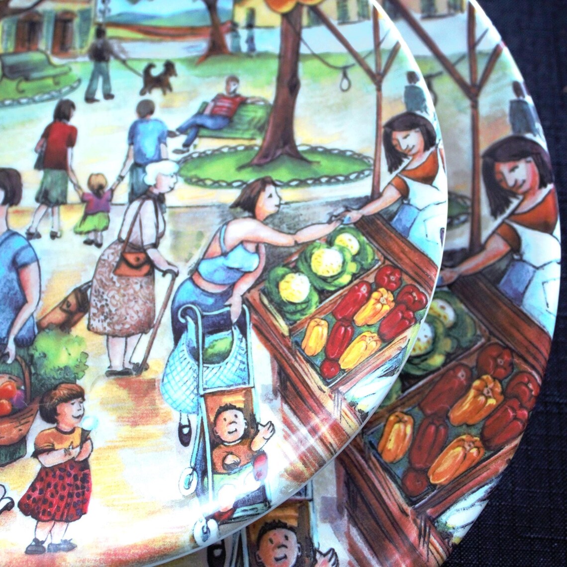 Italian Plates, 4 Brunelli Plates, Made in Italy Plates, Italian Appetizer Plates, Assorted Italian Plates, Unique Home Decor