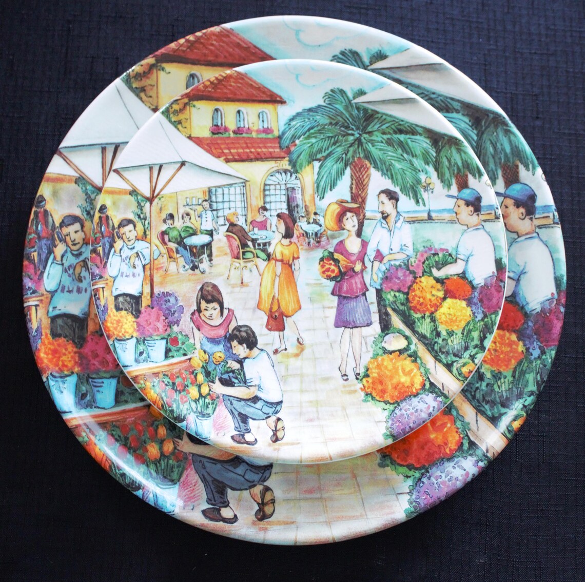 Italian Plates, 4 Brunelli Plates, Made in Italy Plates, Italian Appetizer Plates, Assorted Italian Plates, Unique Home Decor