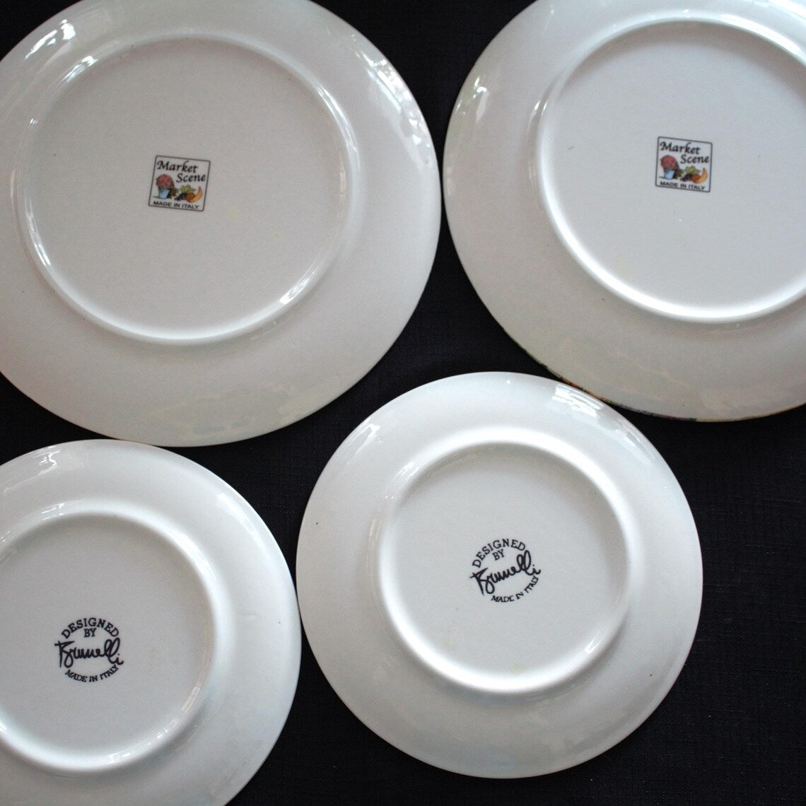 Italian Plates, 4 Brunelli Plates, Made in Italy Plates, Italian Appetizer Plates, Assorted Italian Plates, Unique Home Decor