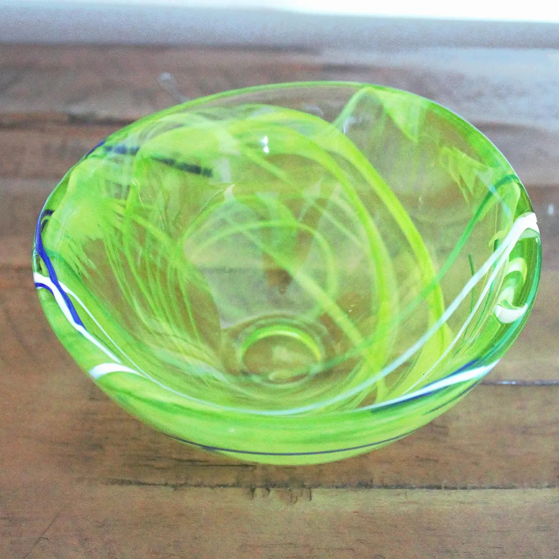 Kosta Boda Art Glass Bowl — Anna Ehrner Swedish Design, Lime Green Veiled Glass