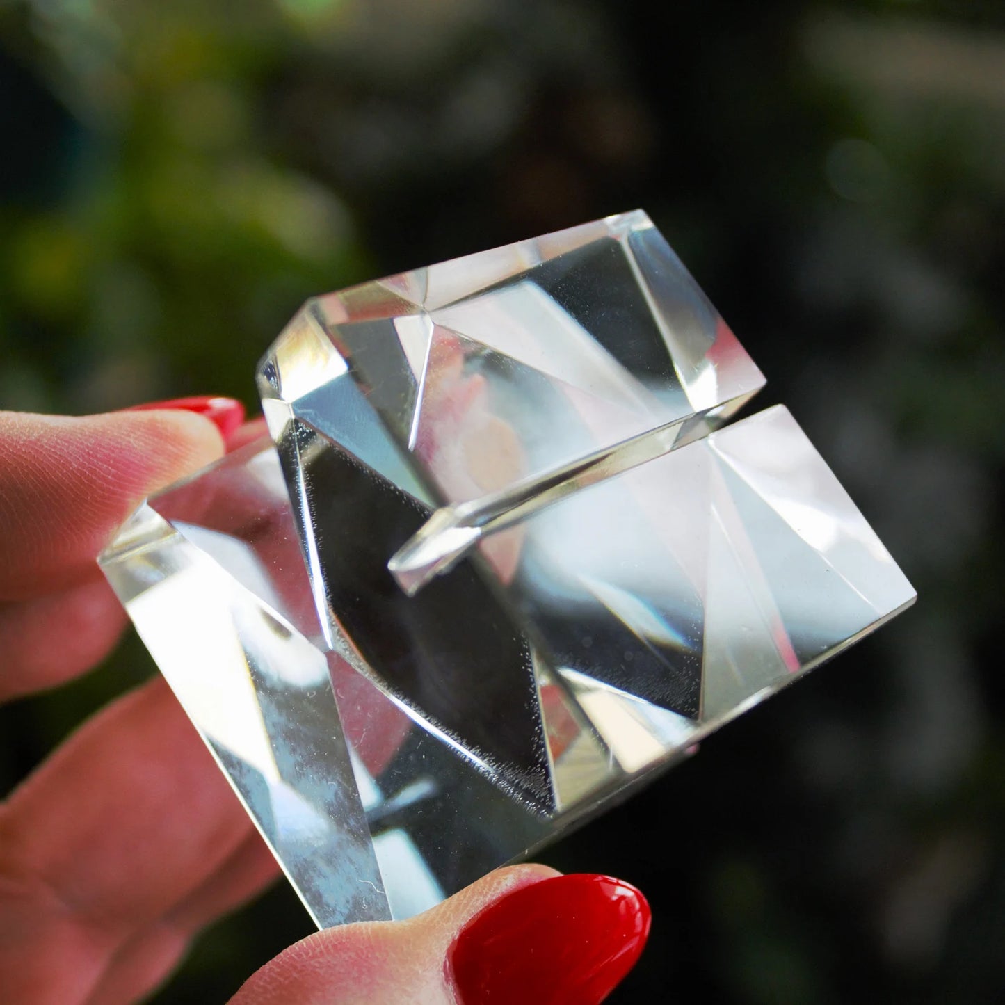 Oleg Cassini Crystal Place Card Holders - Signed Table Decor, Set of 4