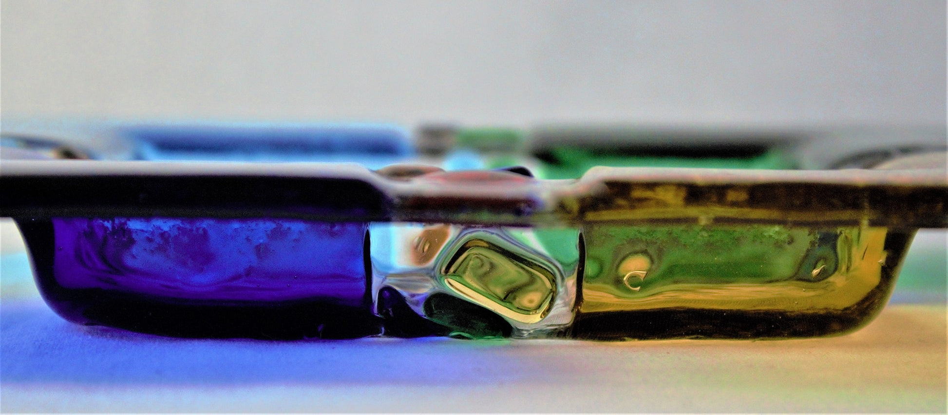 Colorful Fused Glass Serving Plate: Square Appetizer Platter