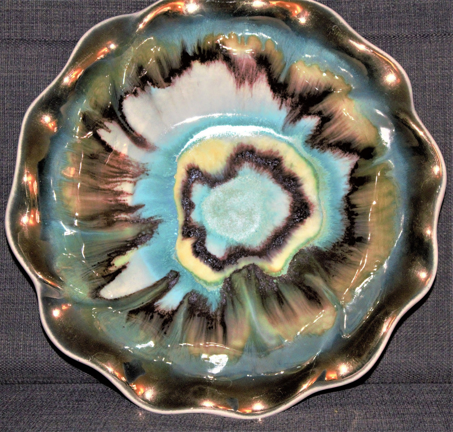 Vintage West Germany Lava Bowl 429: Decorative German Pottery