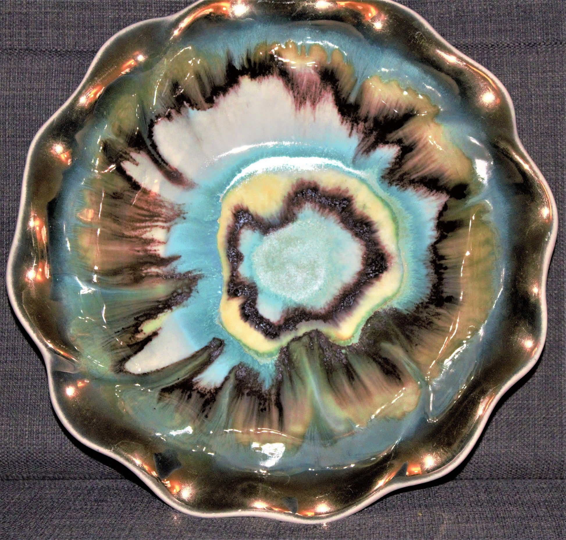Vintage West Germany Lava Bowl 429: Decorative German Pottery