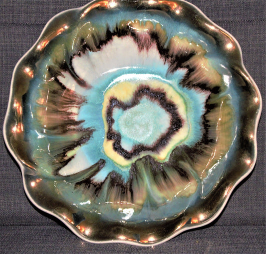 Vintage West Germany Lava Bowl 429: Decorative German Pottery