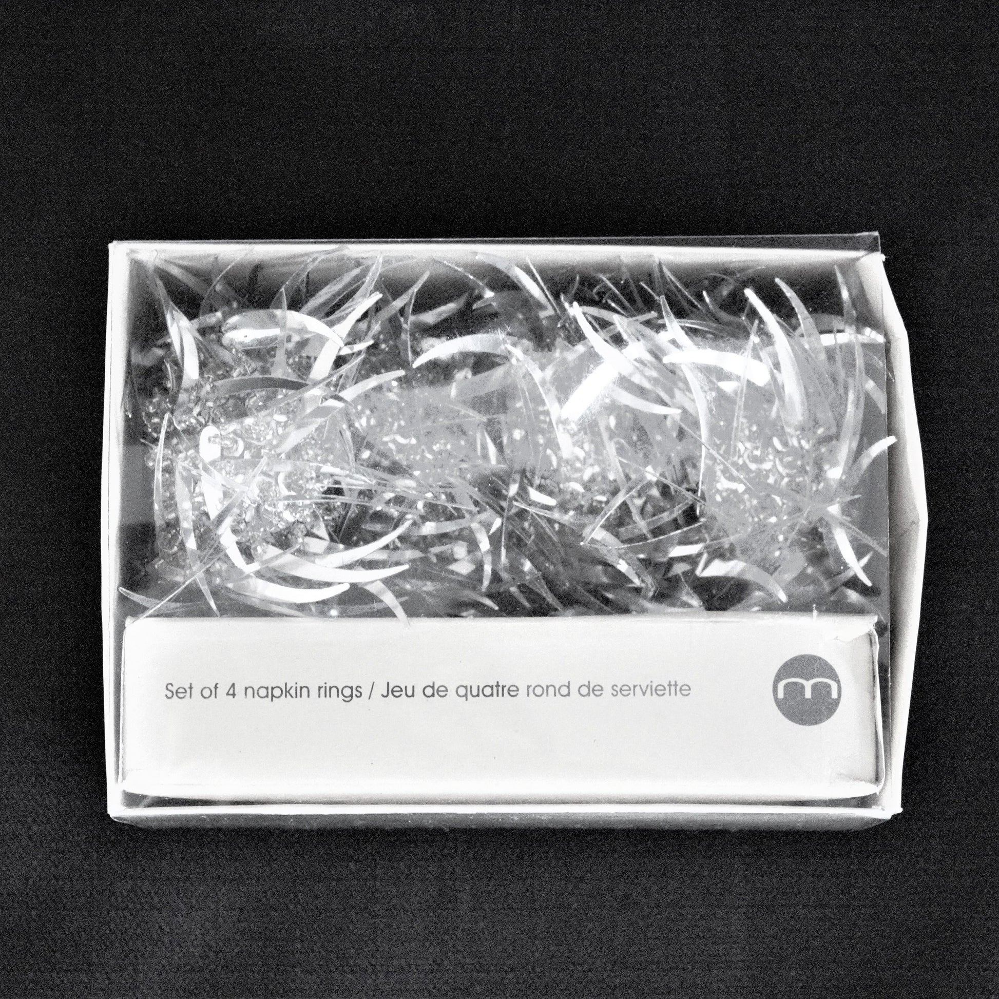 Vintage Silver Beaded Napkin Rings: Glittery Table Decor, Set of 4