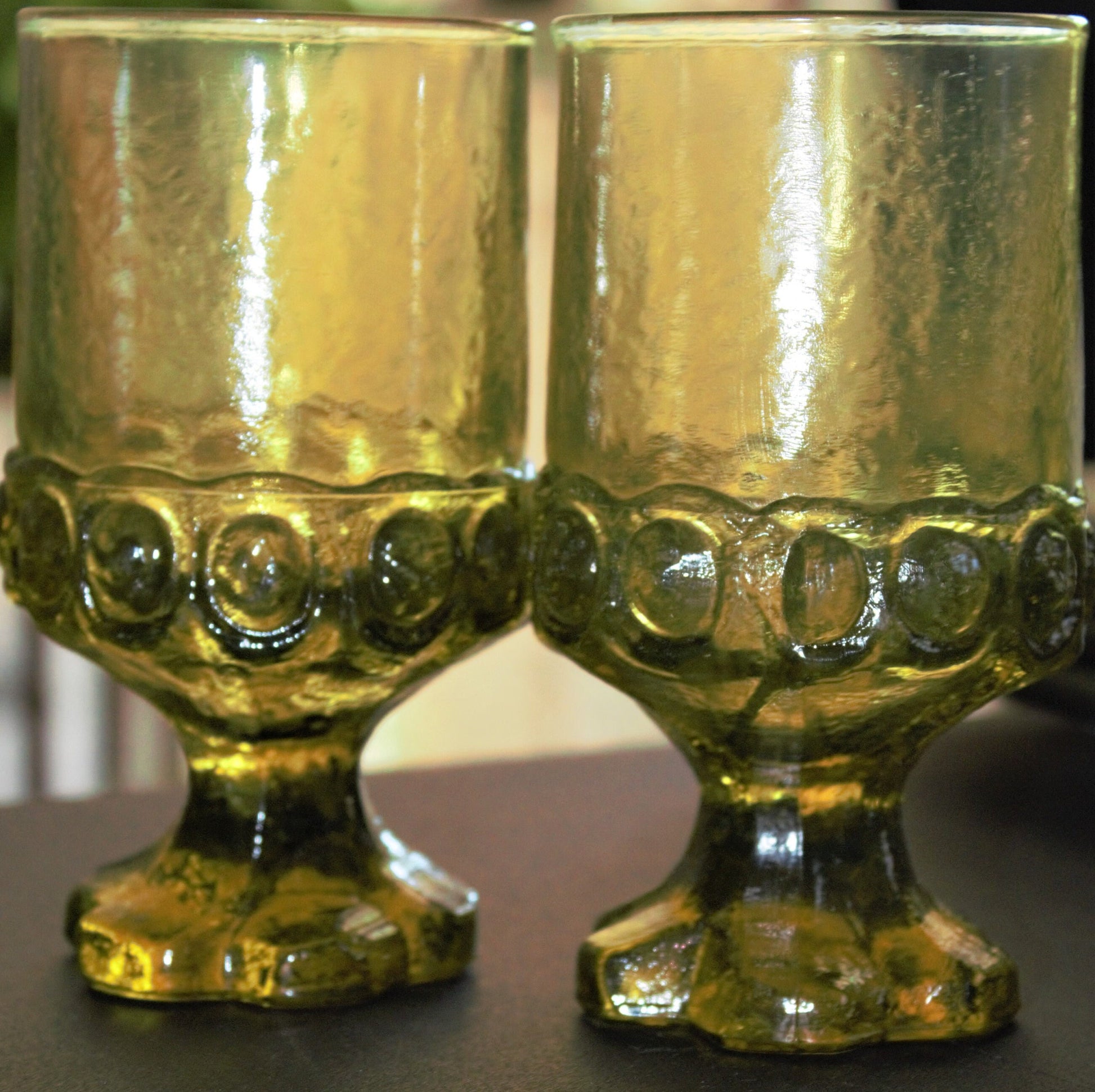 Vintage Tiffin Franciscan Madiera Green Goblets - Set of 2