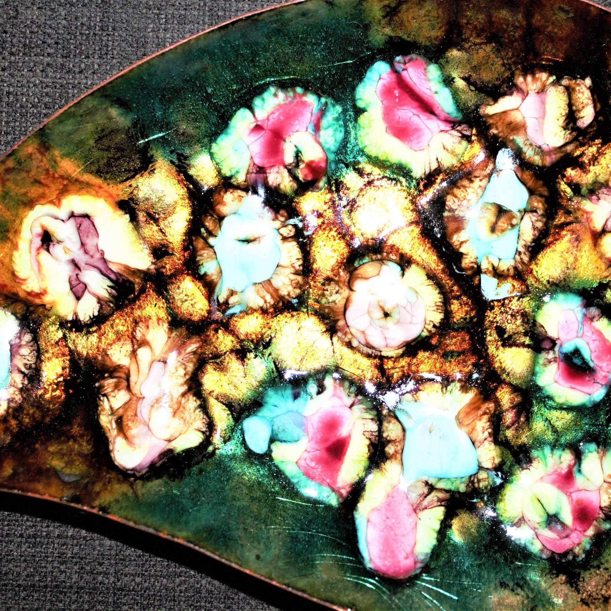 Esmaltes Garcia Trinket Dish: Mid-Century Modern Spanish Enamel on Copper