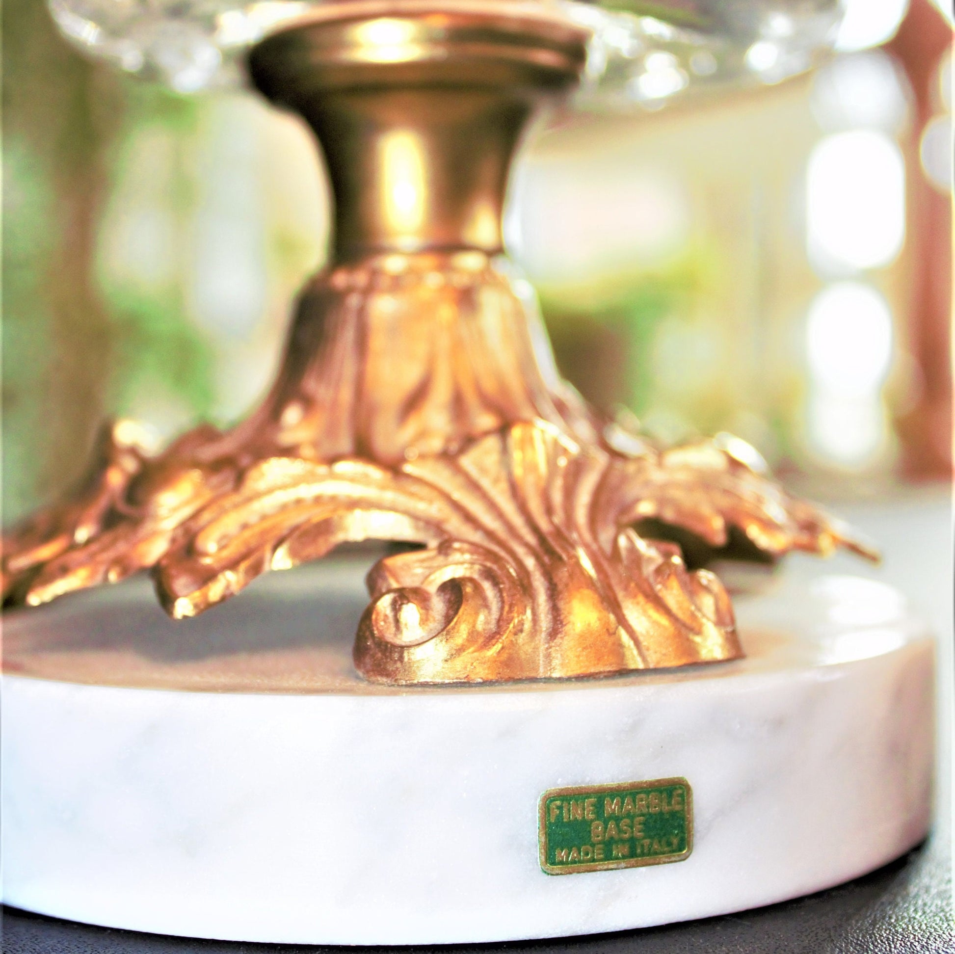 Rare Nemo Borske Sklo Cookie Jar: Gold & Pink Italian Glass, Marble Base