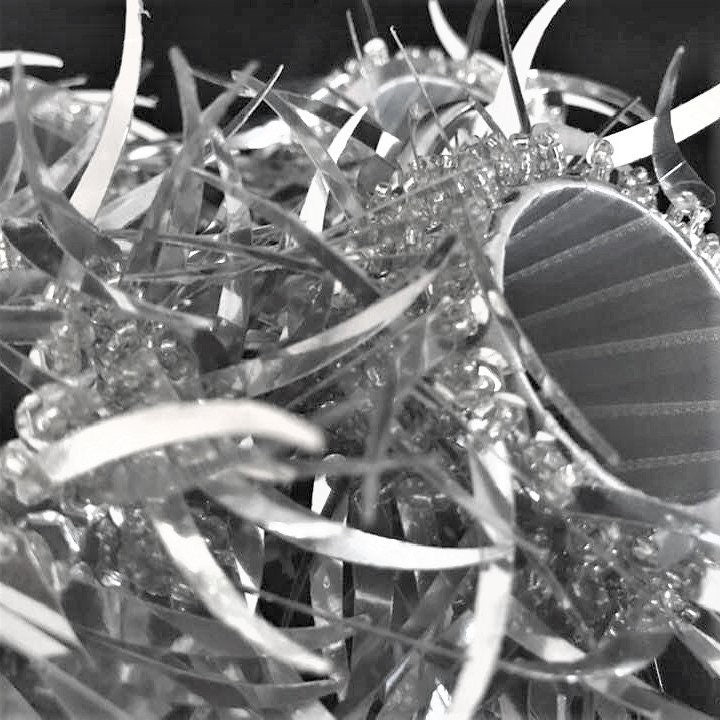 Vintage Silver Beaded Napkin Rings: Glittery Table Decor, Set of 4