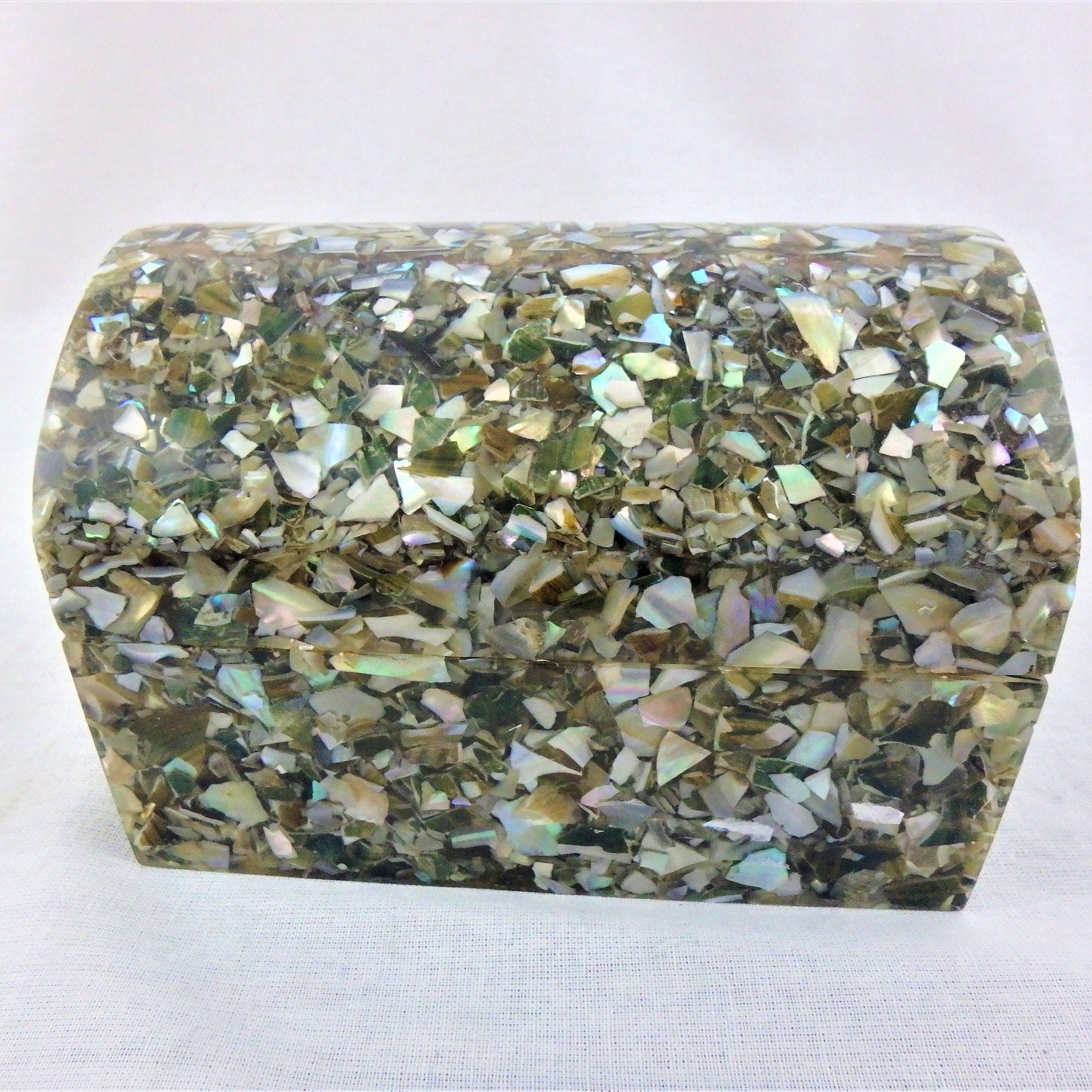 Handmade Abalone Seashell Cedar Jewelry Box: Keepsake Trinket Holder