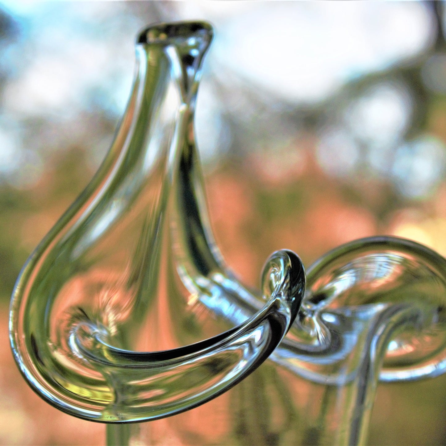 Vintage Handblown Glass Vase: Applied Orange Flower Art Glass