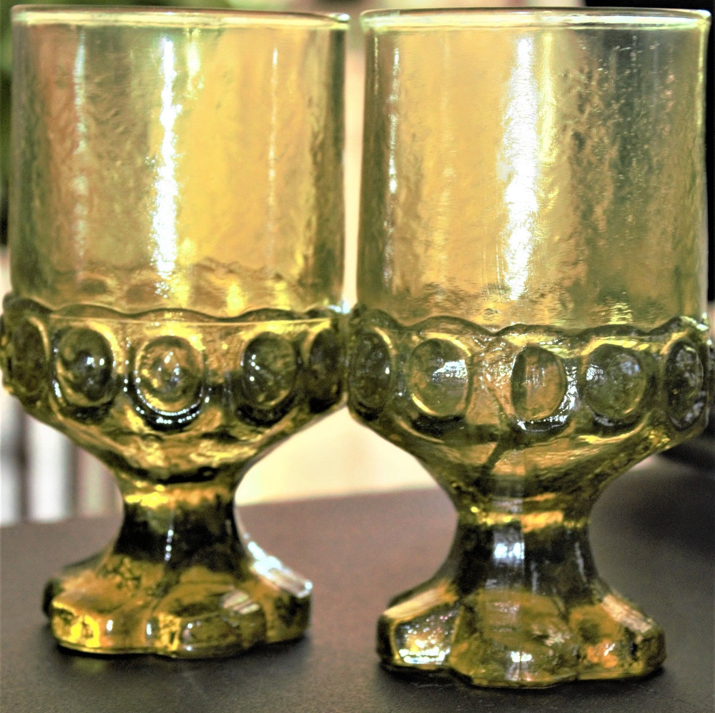 Vintage Tiffin Franciscan Madiera Green Goblets - Set of 2