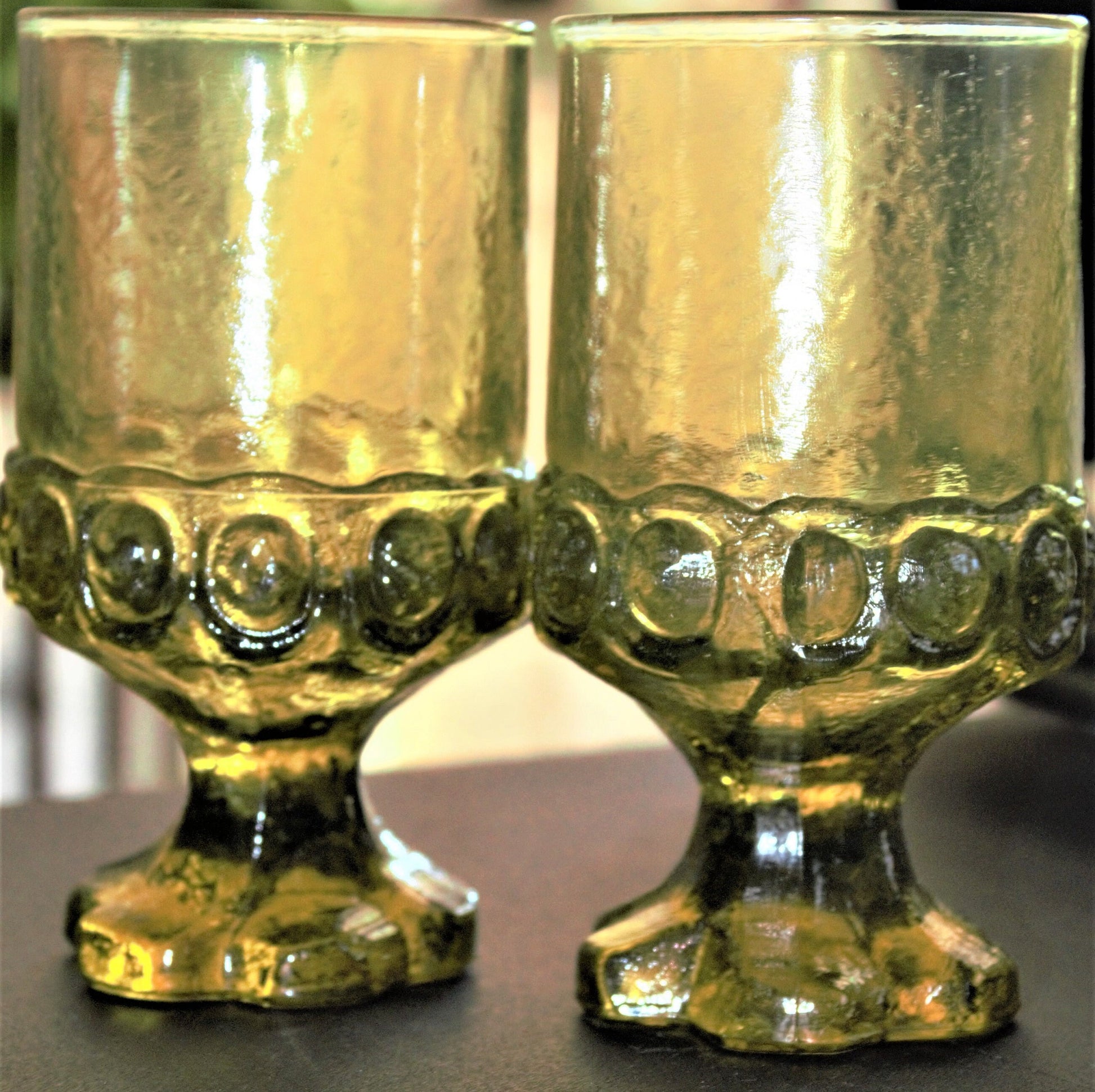 Vintage Tiffin Franciscan Madiera Green Goblets - Set of 2