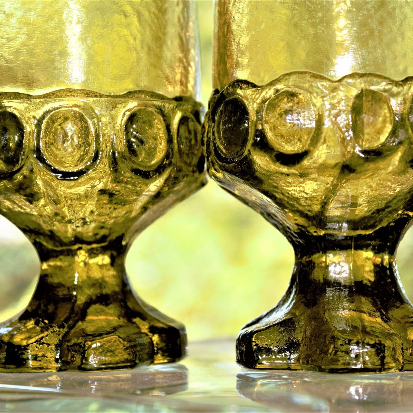 Vintage Tiffin Franciscan Madiera Green Goblets - Set of 2