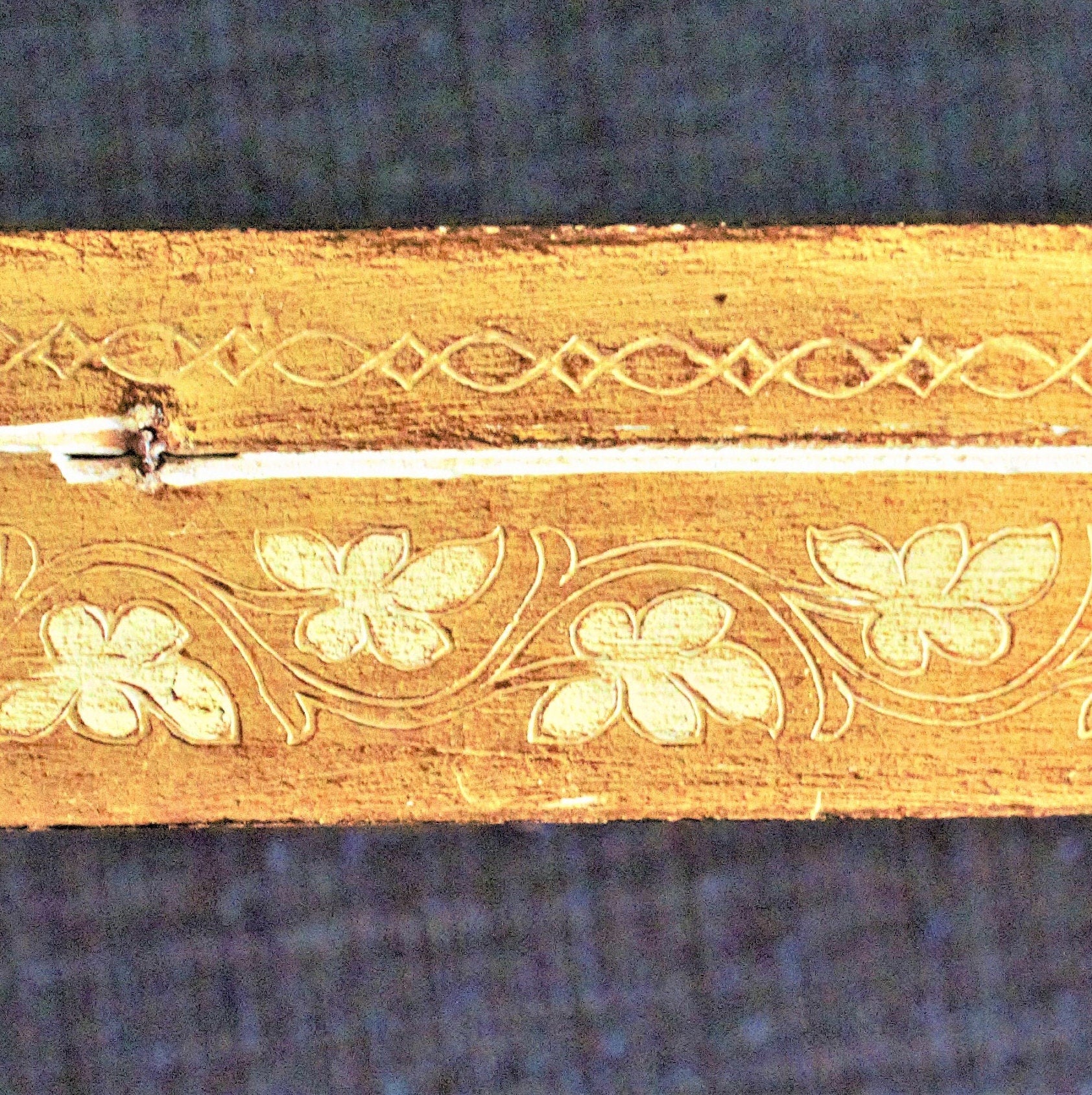 Vintage Florentine Jewelry Box: Hand Painted Italian Gilt Wood Trinket