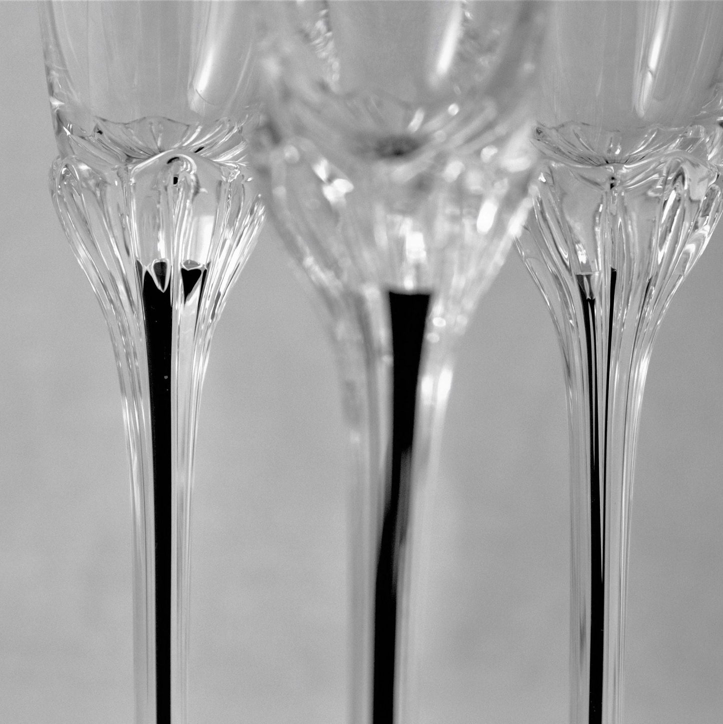 Belfor Crystal Cordial Glasses: Black Filament Stem, Set of 4