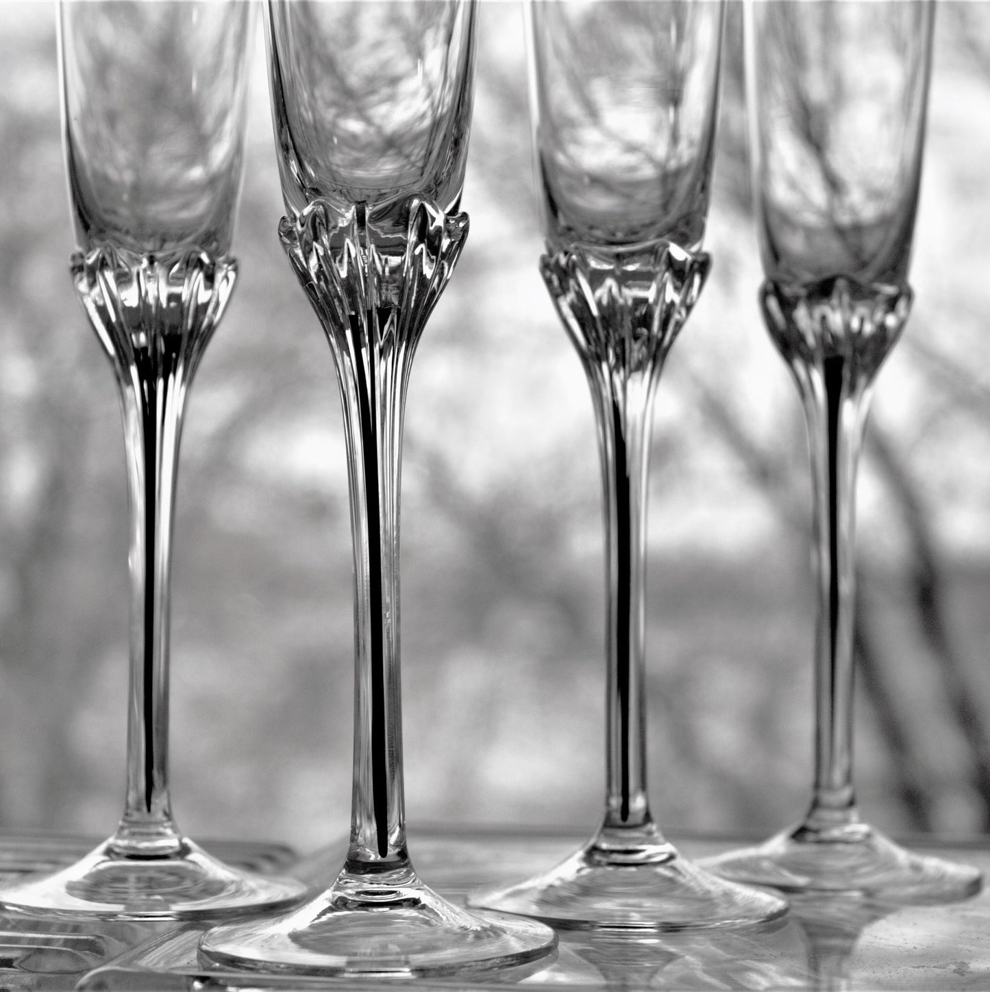 Belfor Crystal Cordial Glasses: Black Filament Stem, Set of 4