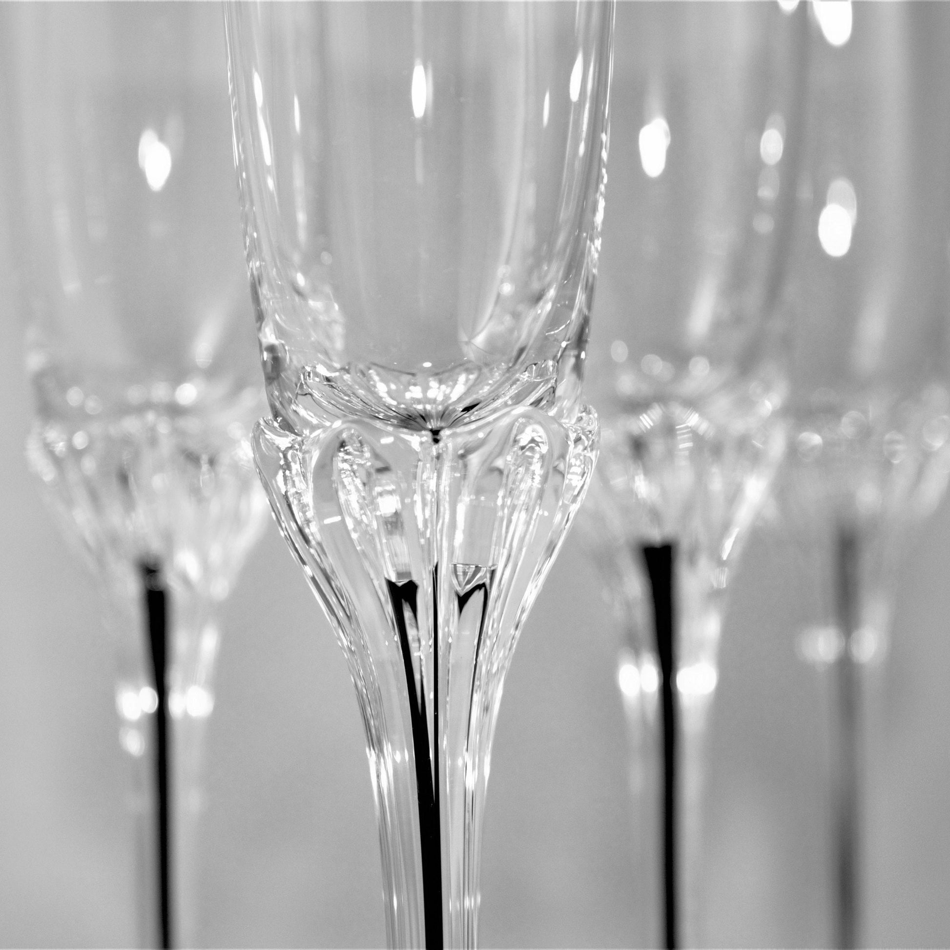 Belfor Crystal Cordial Glasses: Black Filament Stem, Set of 4