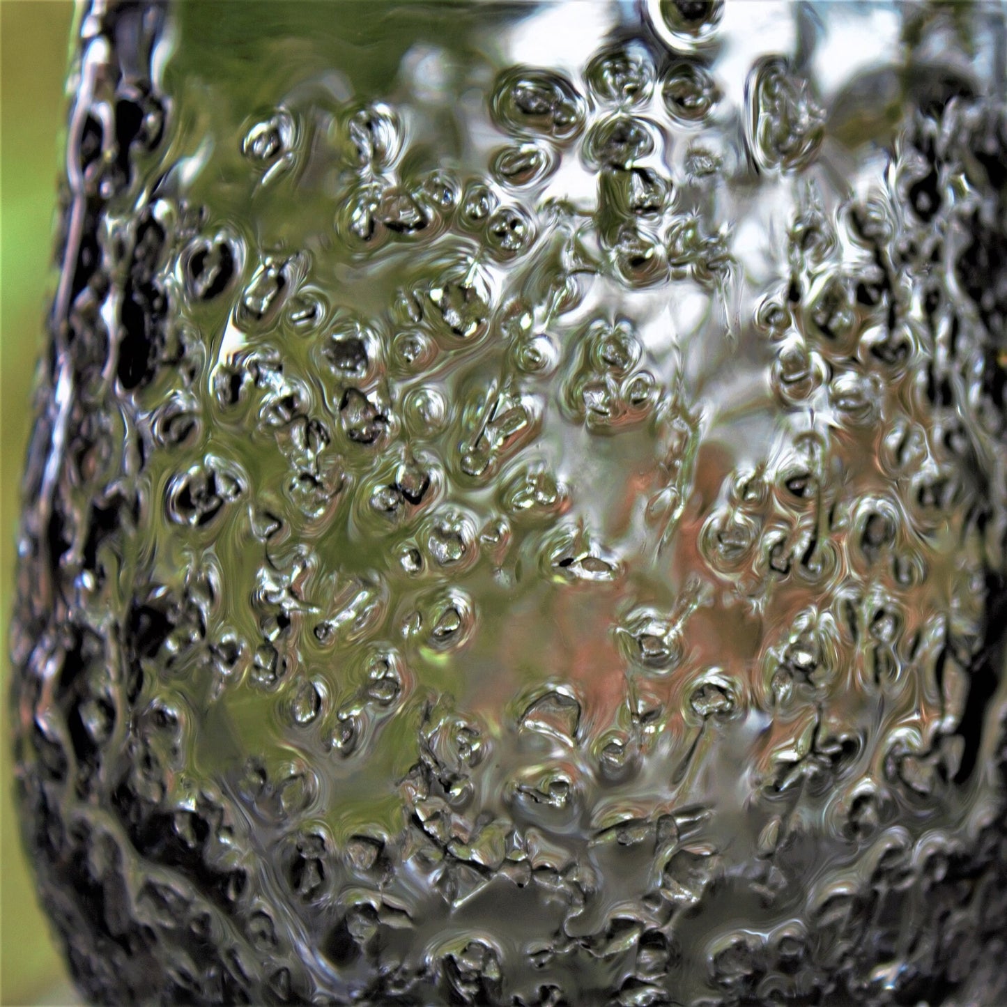 Hand Blown Black Textured Tumblers: Goth Cocktail Glasses, Set of 2