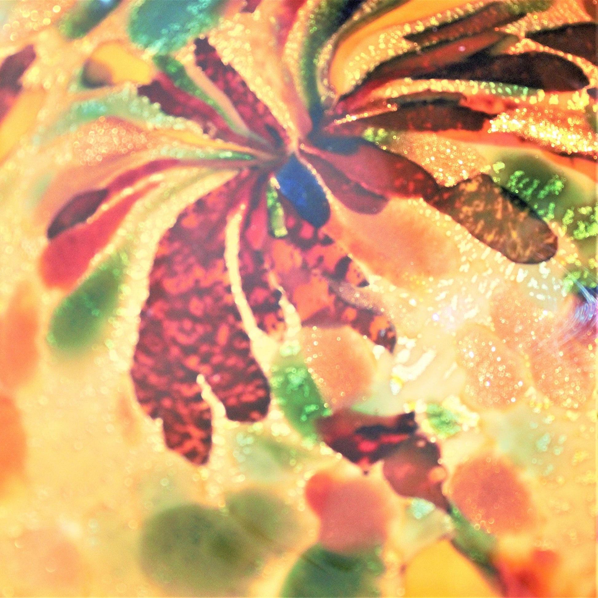 Vintage Murano Glass Bowl: Orange Aventurine Tutti Frutti Pinched Bowl