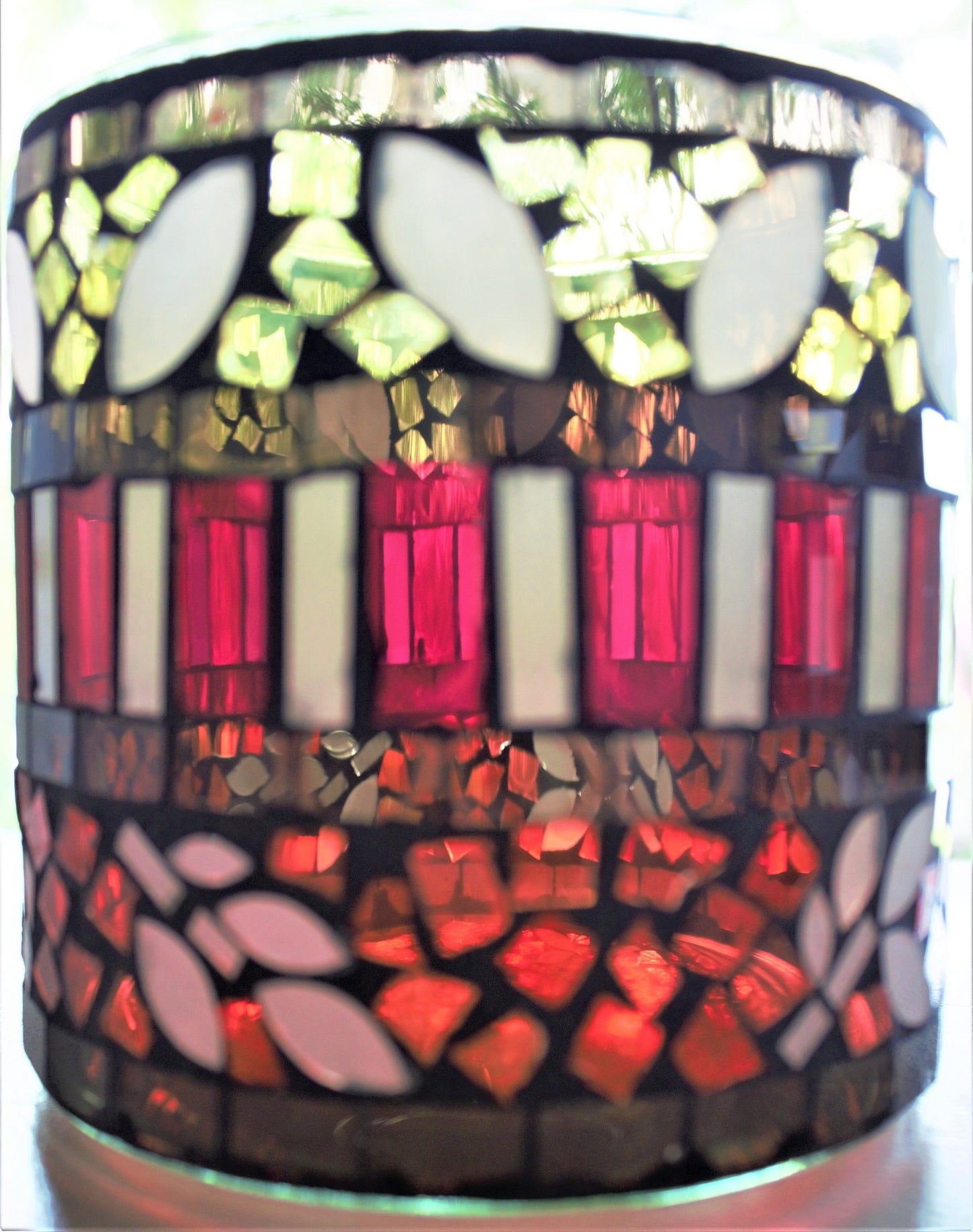 Handmade Mosaic Glass Vase Set, Colorful Home Decor