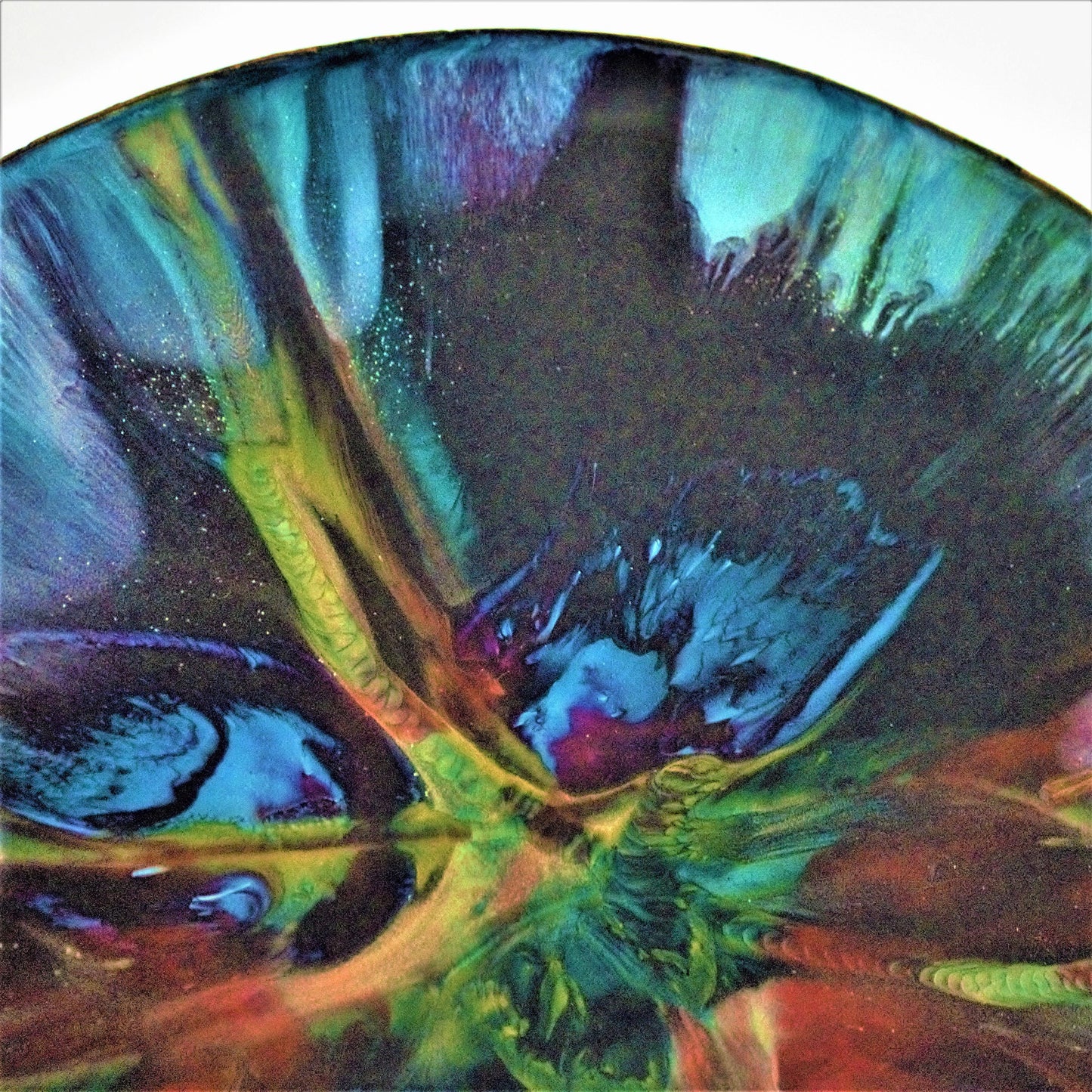 Vintage Seetusee Art Glass Plate: RARE Colorful Platter (13.5")