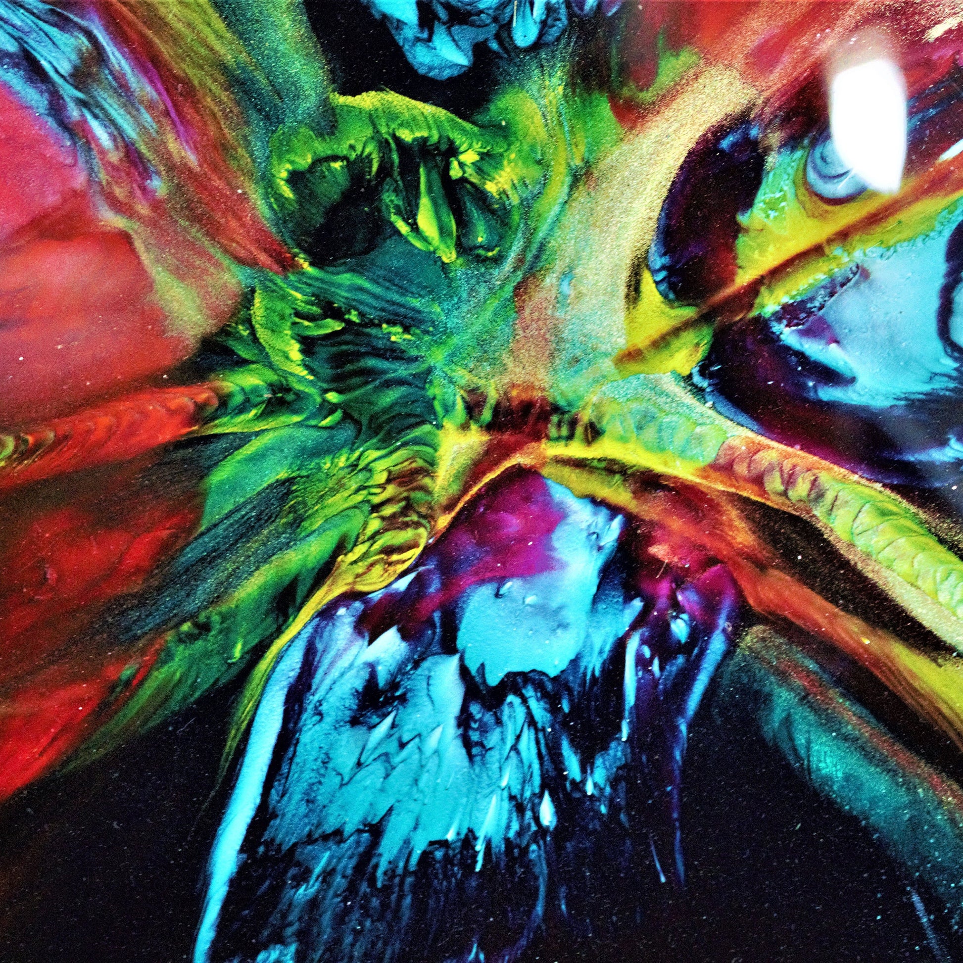 Vintage Seetusee Art Glass Plate: RARE Colorful Platter (13.5")