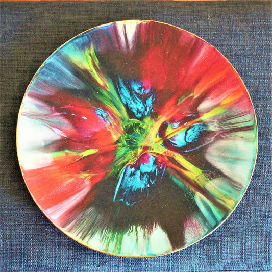 Vintage Seetusee Art Glass Plate: RARE Colorful Platter (13.5")