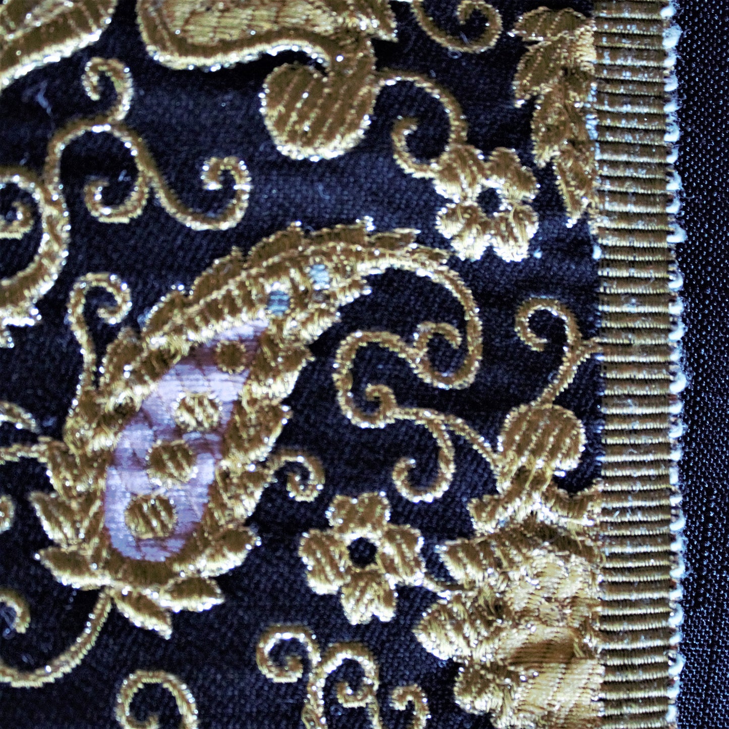 Vintage Metallic Gold Paisley Brocade Fabric: Colorful Upholstery Material