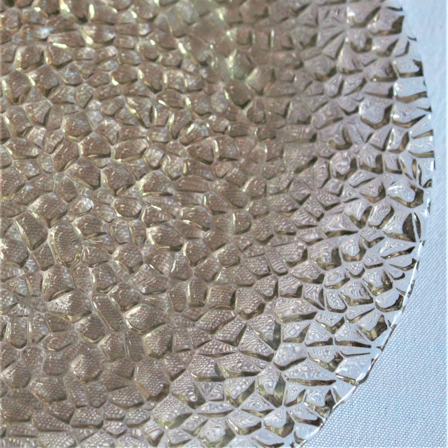 Iridescent Glass Salad Plates (Set of 4): Vetropuro Textured Gold Plateware