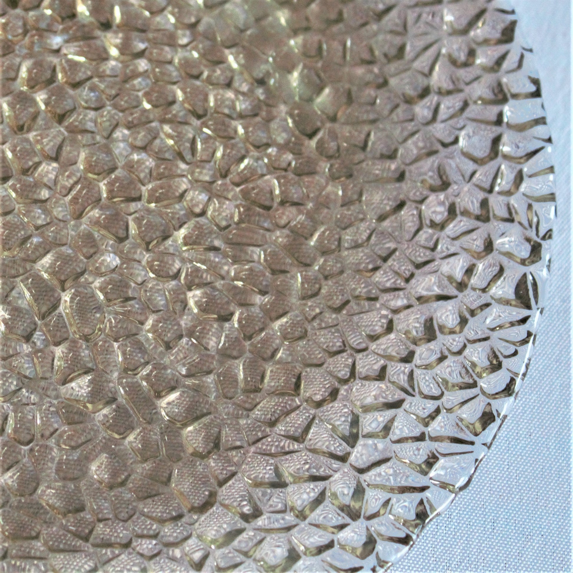 Iridescent Glass Salad Plates (Set of 4): Vetropuro Textured Gold Plateware