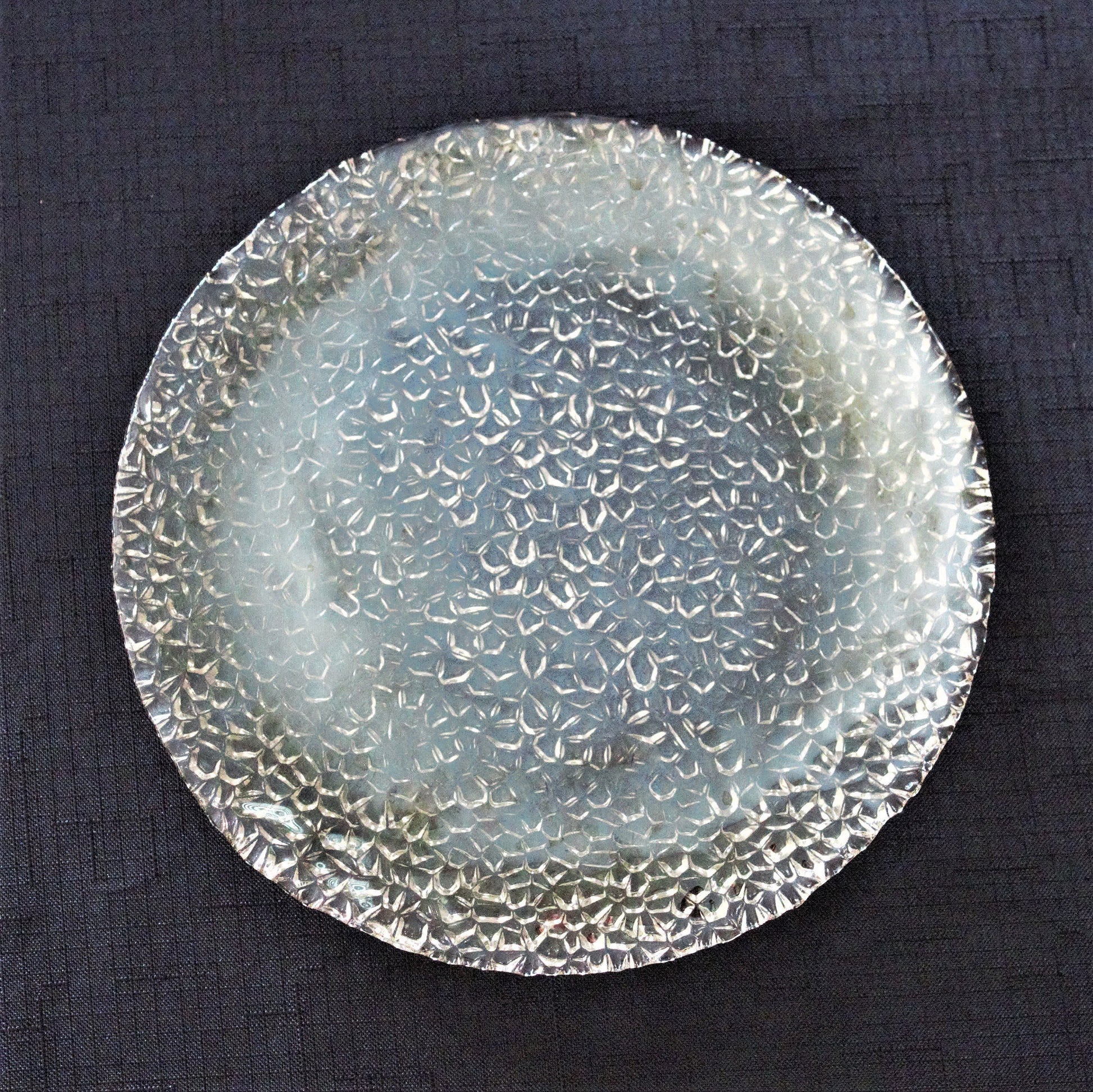 Iridescent Glass Salad Plates (Set of 4): Vetropuro Textured Gold Plateware