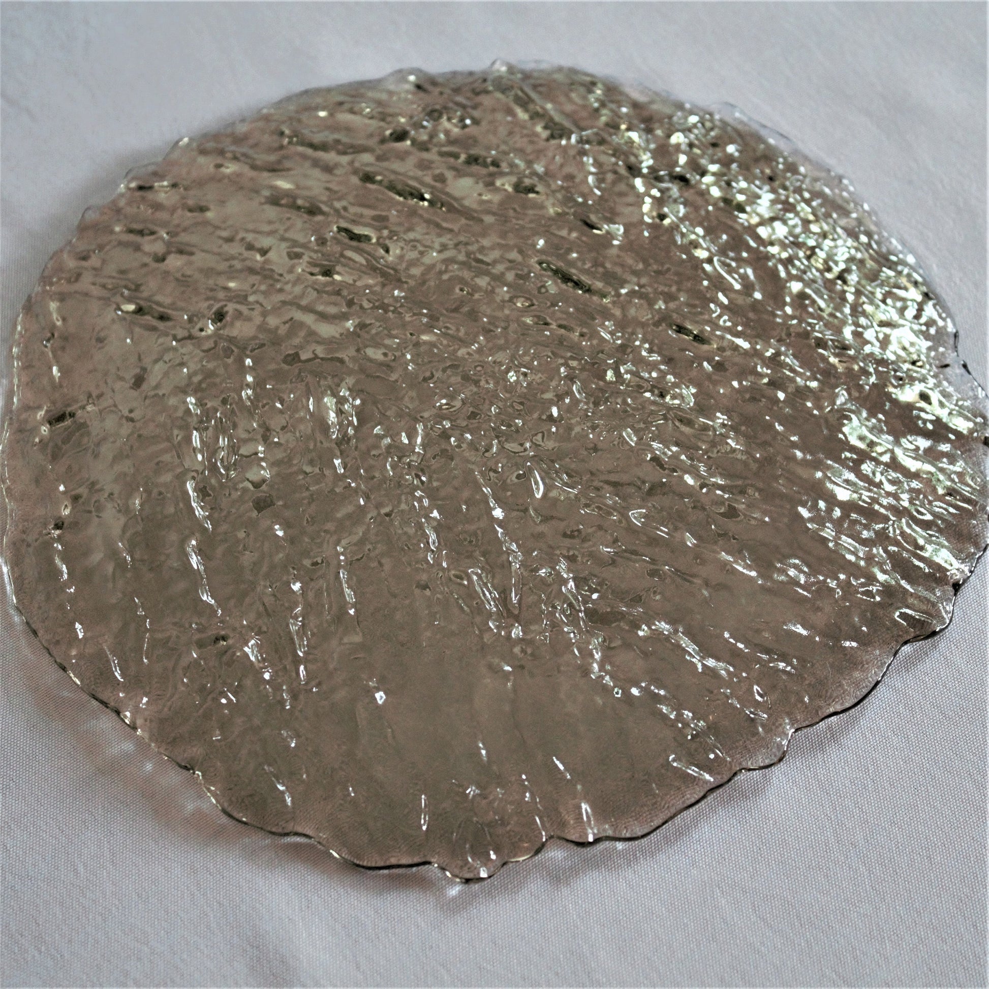 Iridescent Bark Textured Glass Salad Plates - Set of 4